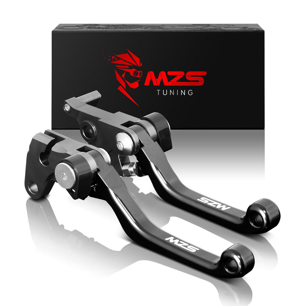 MZS Black Dirt Bike Brake Clutch Levers Pivot Adjustable CNC Compatible with YZ65 2018-2025 / YZ80 YZ85 2015-2025