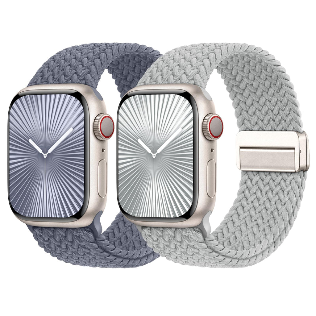 Braided Stretchy Bands with Magnetic Clasp Compatible for Apple Watch Band 38mm 40mm 41mm 42mm 44mm 45mm 46mm 49mm Women Men, Nylon Sport Solo Loop for iWatch Series 11 10 9 8 7 6 5 4 3 Ultra 3 2 1 SE