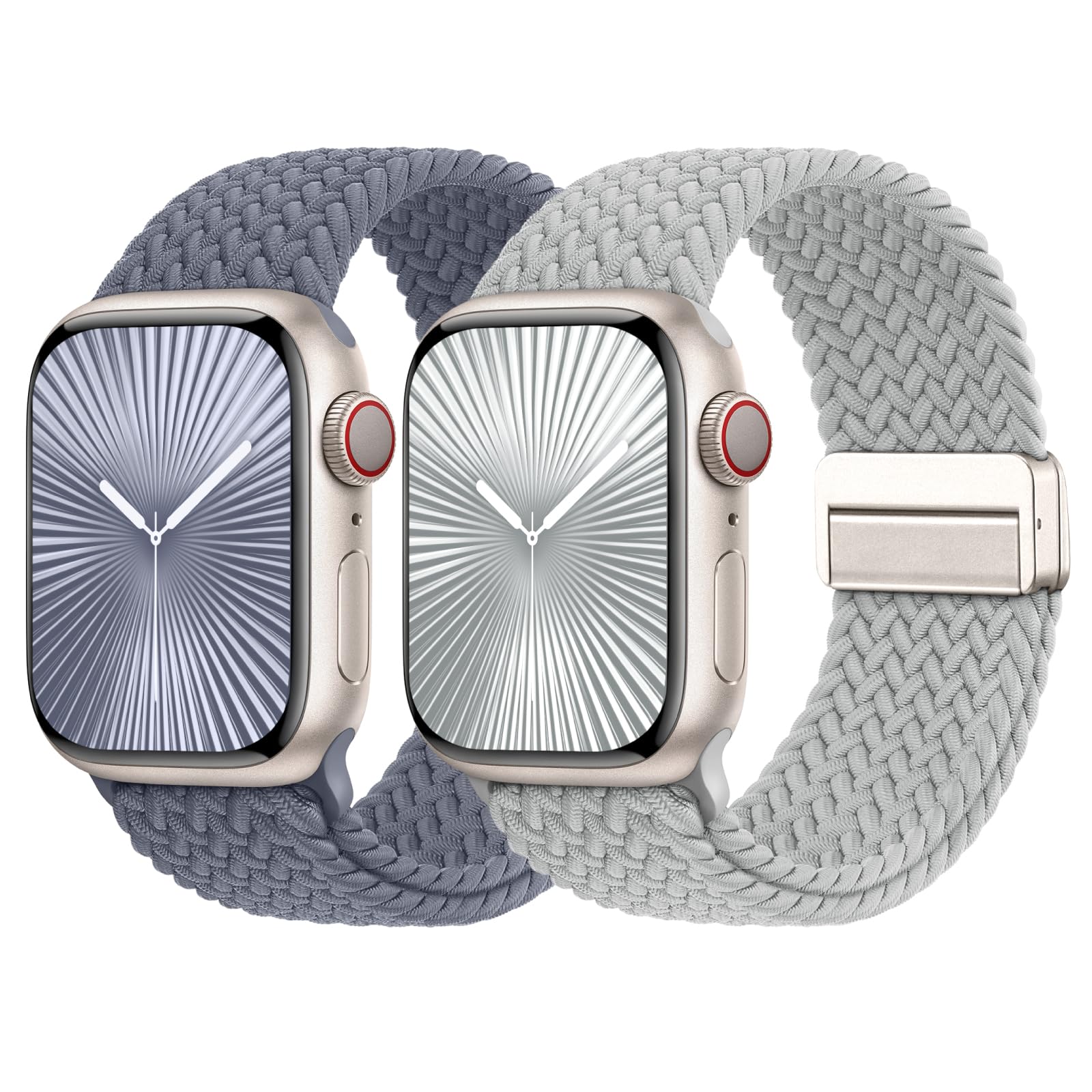 Braided Stretchy Bands with Magnetic Clasp Compatible for Apple Watch Band 38mm 40mm 41mm 42mm 44mm 45mm 46mm 49mm Women Men, Nylon Sport Solo Loop for iWatch Series 11 10 9 8 7 6 5 4 3 Ultra 3 2 1 SE