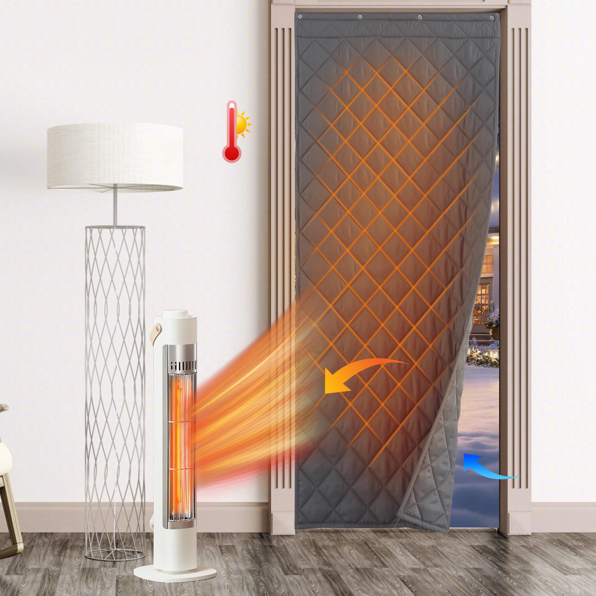RYB HOME Summer Heat Blocking Thick Quilted Insulated Curtains, Thermal Insulated Curtains Room Divider for Energy Saving Window Treatment for Bedroom Living Room, W32 x L80, Black, 1 Panel