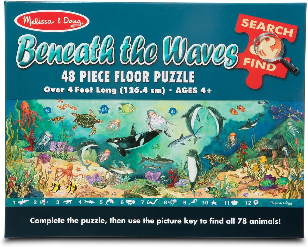 Melissa & Doug Search and Find Beneath The Waves Floor Puzzle (48 pcs, Over 4 feet Long) - FSC Certified