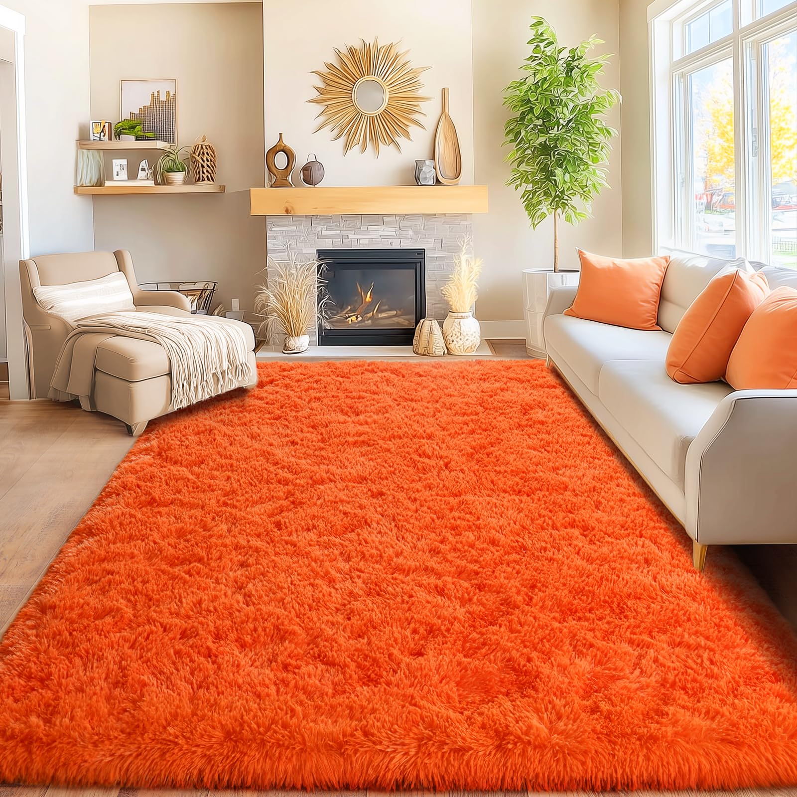 Awaytail Fluffy Rug Washable 2x3 Feet, Pure Black Desk Chair Rug Non-Slip, Super Soft Kids Rug for Boys Nursery Dorm Decor