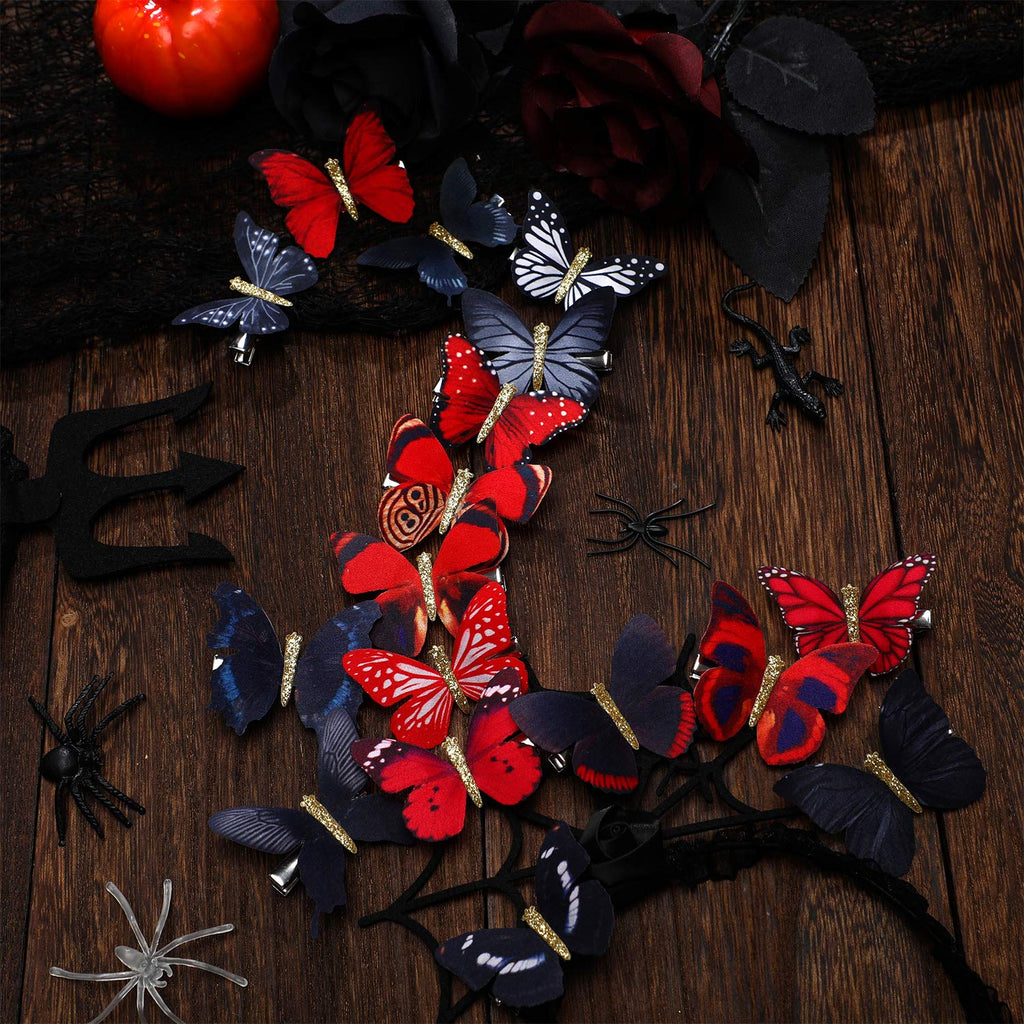 Boao 18 Pieces Glitter Butterfly Hair Clips for Girls Teens Women Hair Accessories (Bright Style)