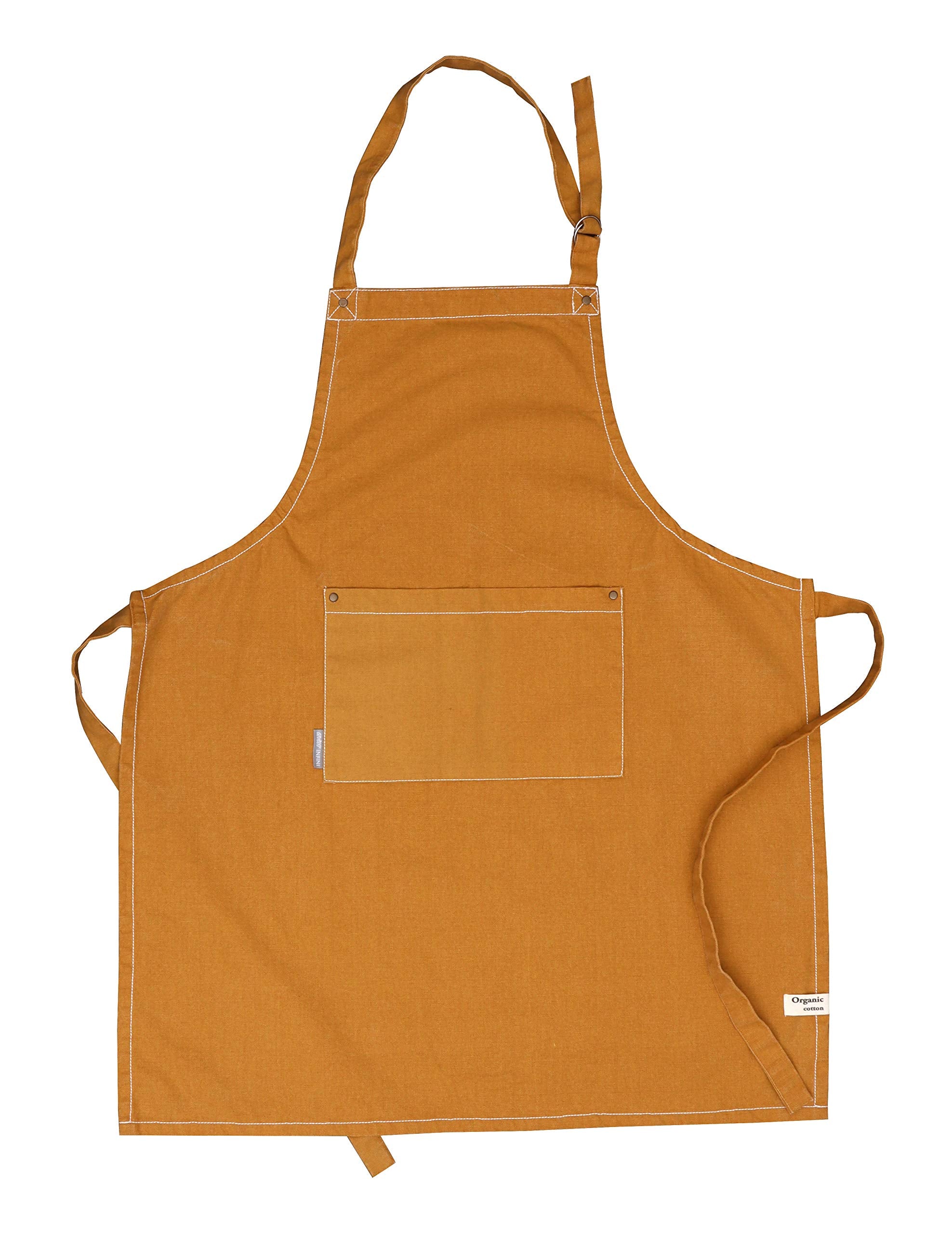 AMOUR INFINI Cotton Aprons for Women with Pocket, Adjustable Strap & Waist Ties - Washable Aprons for Baking, Cooking, Gardening (27.5 x 33 Inches - Blooming Floral)