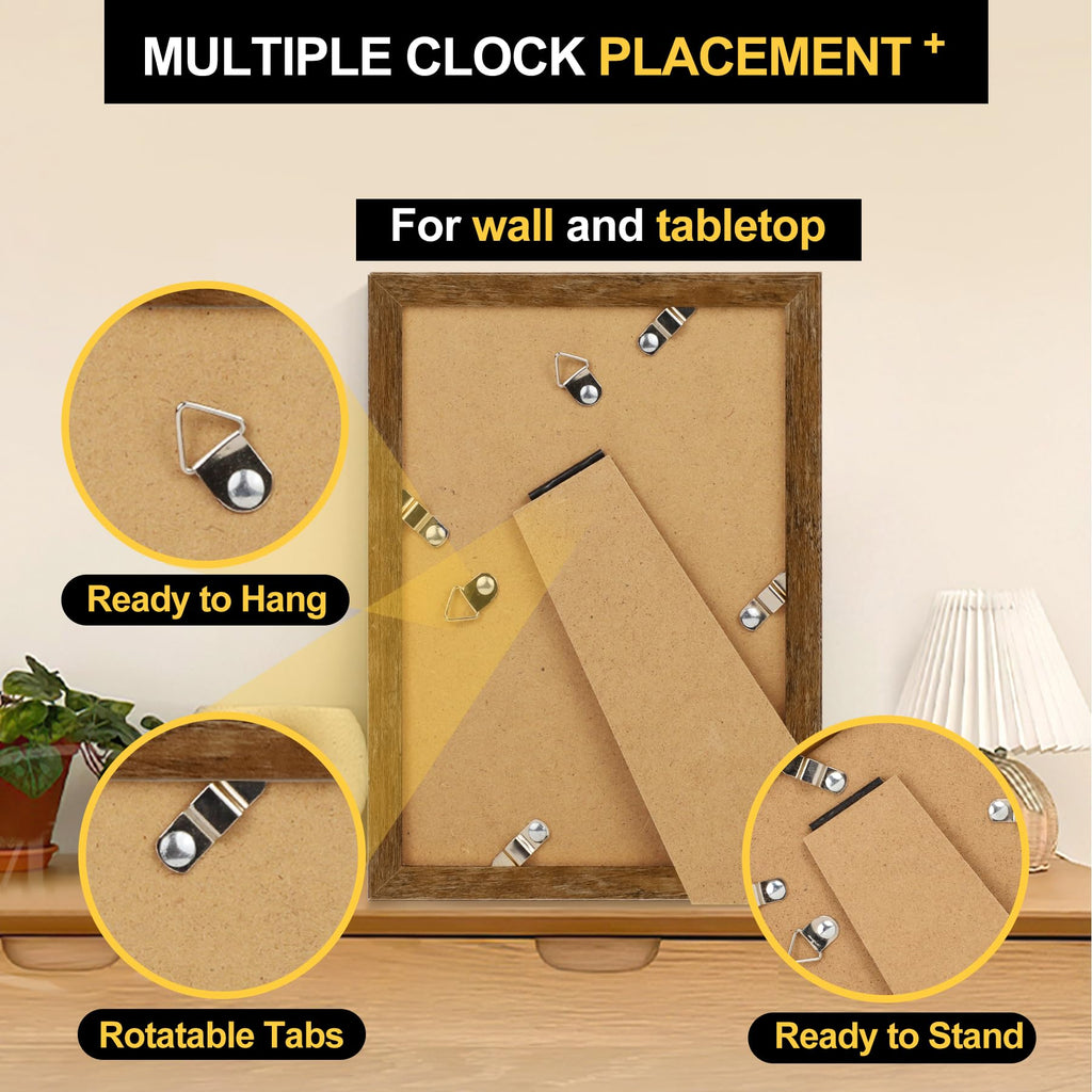 TOFOREVO Picture Frames 4x4 Set of 2 Black Wood Grain Photo Frame for Gallery Wall Mounting or Tabletop Display