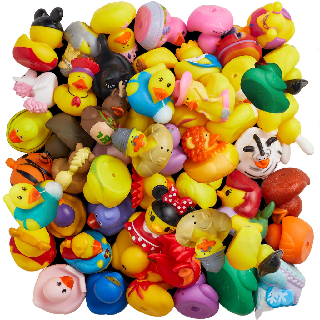 30 Pack Rubber Duck for Jeeps Ducking - 2" Bulk Floater Duck for Kids - Baby Bath Toy Assortment - Party Favors, Birthdays, Bath Time, and More (30 Varieties)