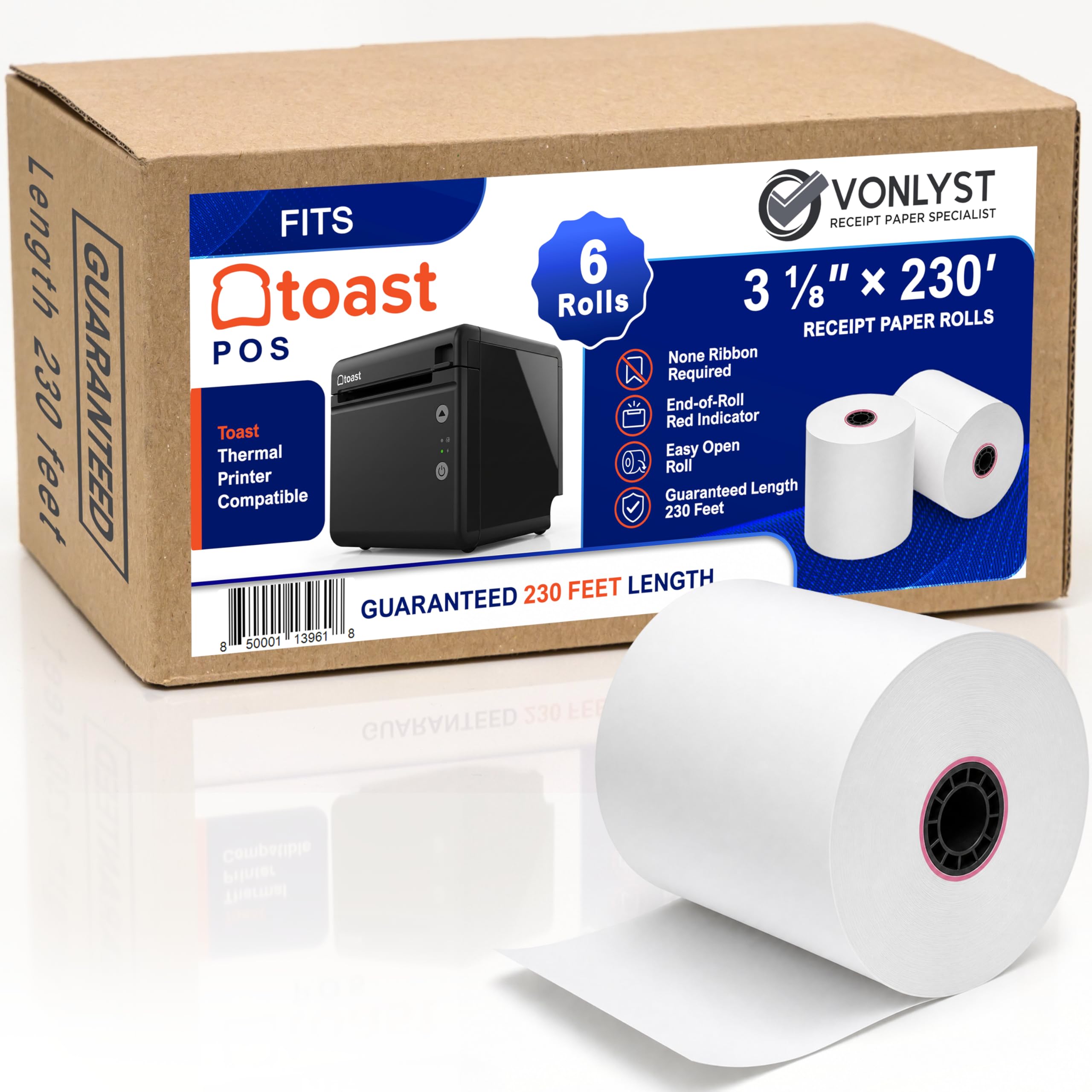 Thermal Printer Paper Roll for Toast TP200 Receipt Printer Point of Sale (06 rolls)