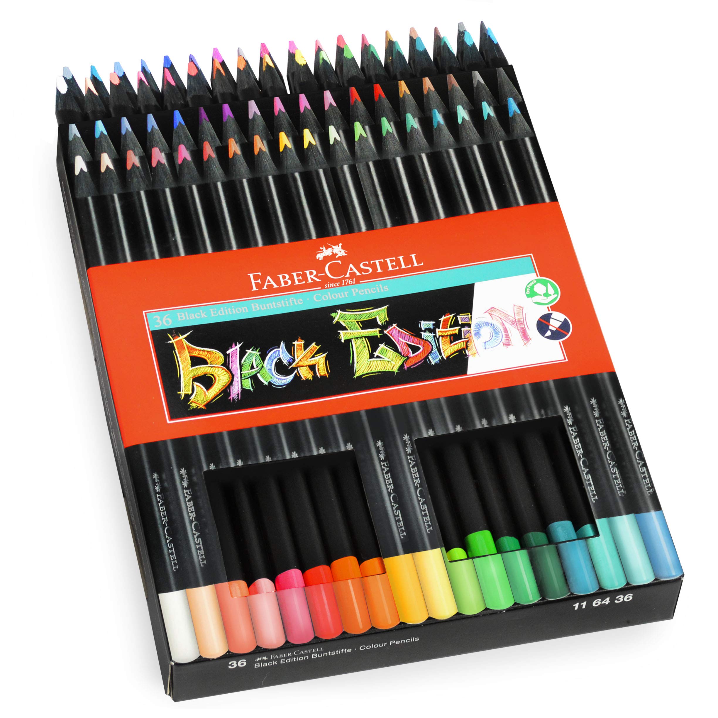Faber-Castell Black Edition Colored Pencils| Great Back to School Art Supplies | Classic (12 Count)