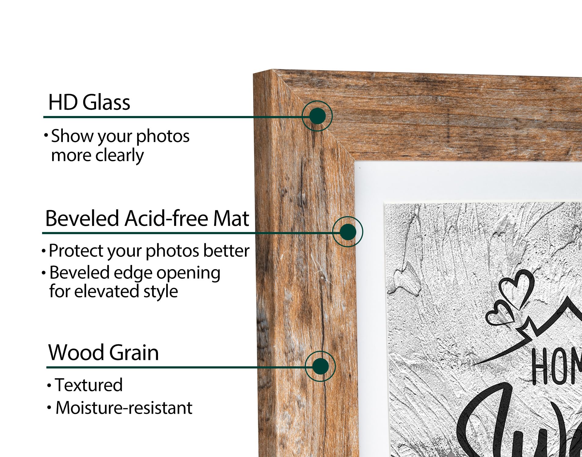 Califortree Black 11x14 Picture Frame - Display Photos 8x10 with Mat or 11x14 Without Mat - HD Glass Inside, Set of 2