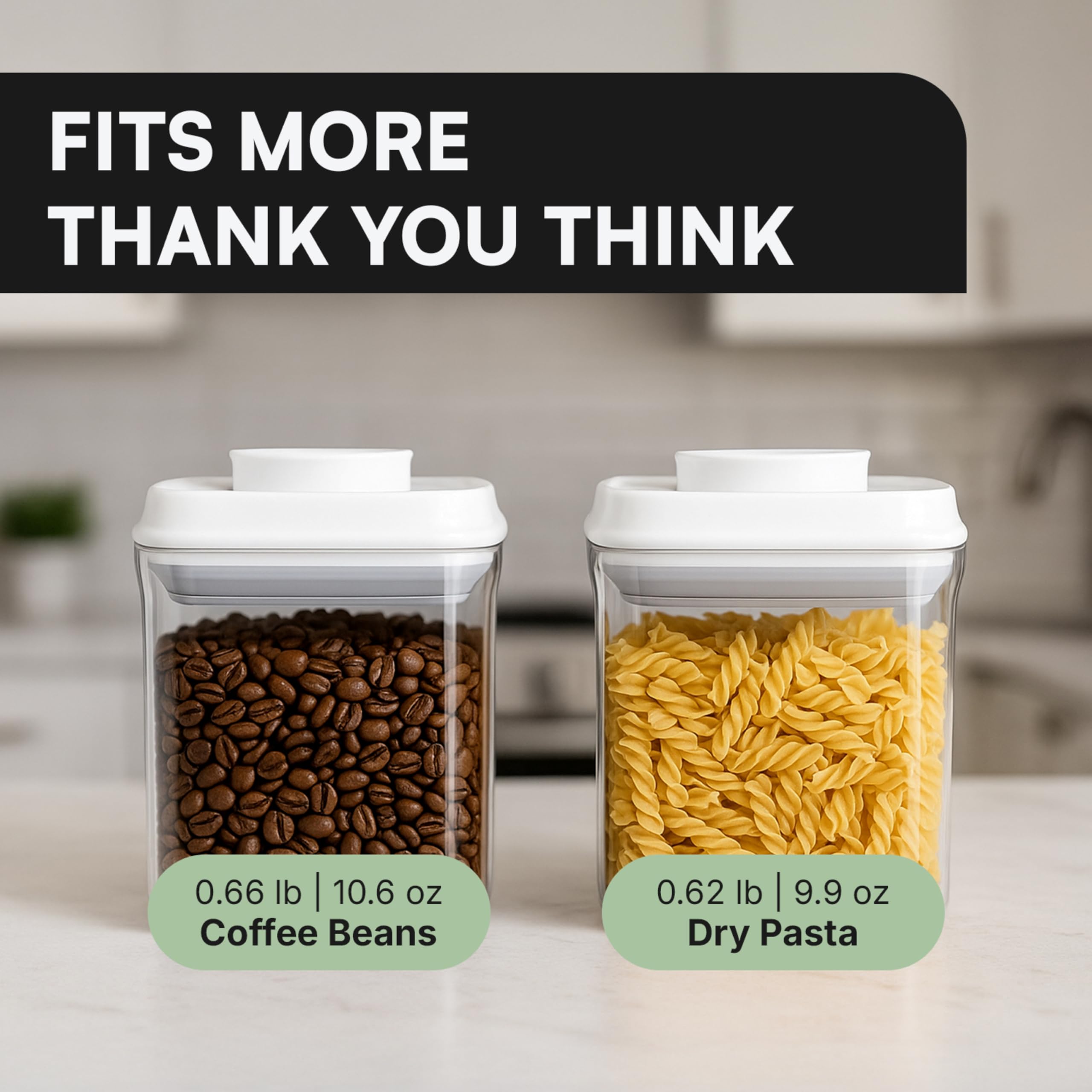 Bop Top Airtight Food Storage Containers with Lid 13.5 Cups / 108 oz | Kitchen Canister Sets | Air Tight Pantry Container | Pop Top Dry Food Storage Containers for Snacks, Sugar, Flour, Baking, Pasta