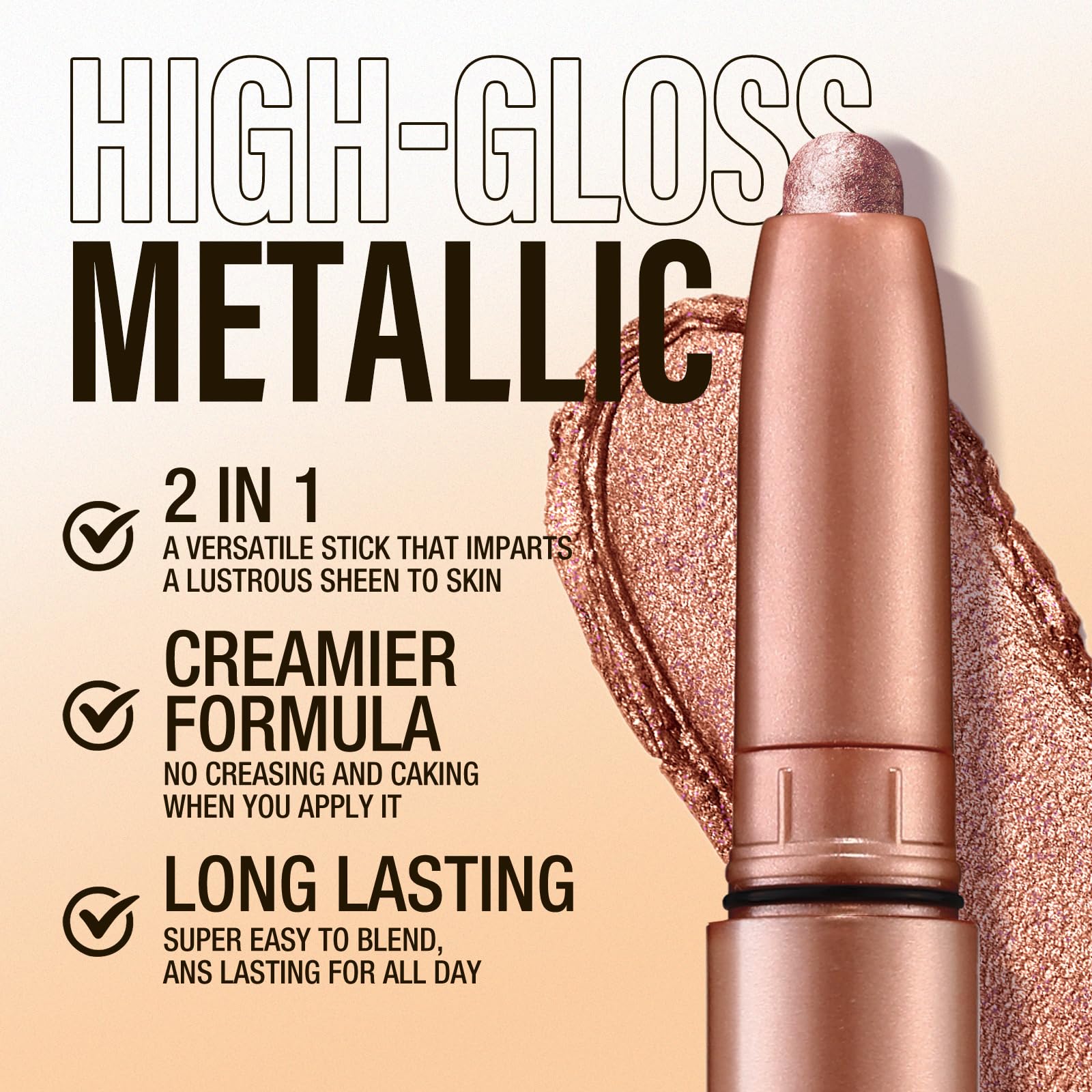Eyeshadow Stick Set, 2 Colors Matte Professional Bright-Colored Contouring and Highlight Eyeshadow Stick, Cream Waterproof Long Lasting High Pigmented Eye Shadow