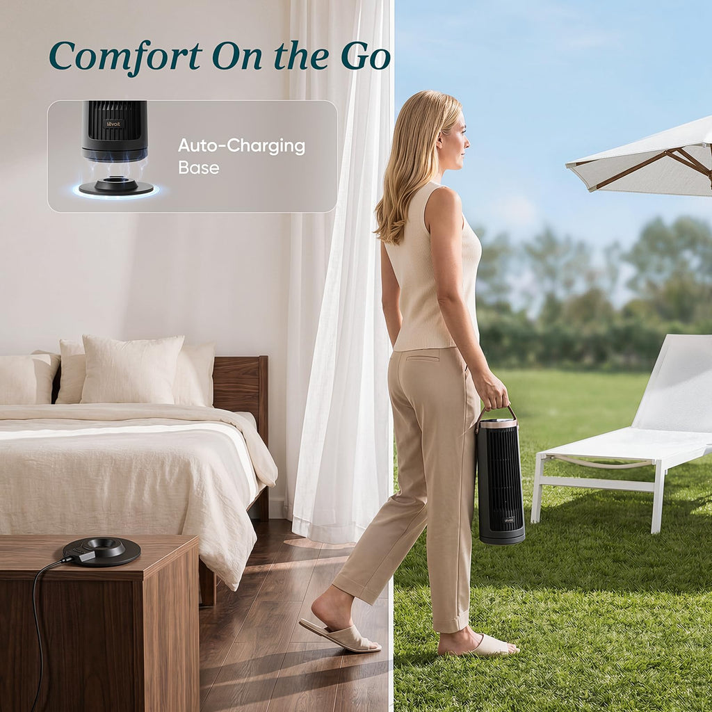 LEVOIT Tower Fan for Bedroom, 90° Oscillating Standing Fan with 28dB Quiet for Sleep, 25ft/s Velocity, 12H Timer, 5 Speeds 4 Modes, Remoter, Bladeless Room Fan for Home, Office, Indoor, 36 inch, White
