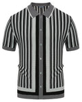 PJ PAUL JONES Men's Polo Shirts Retro Knit Shirt Vintage Striped Shirt