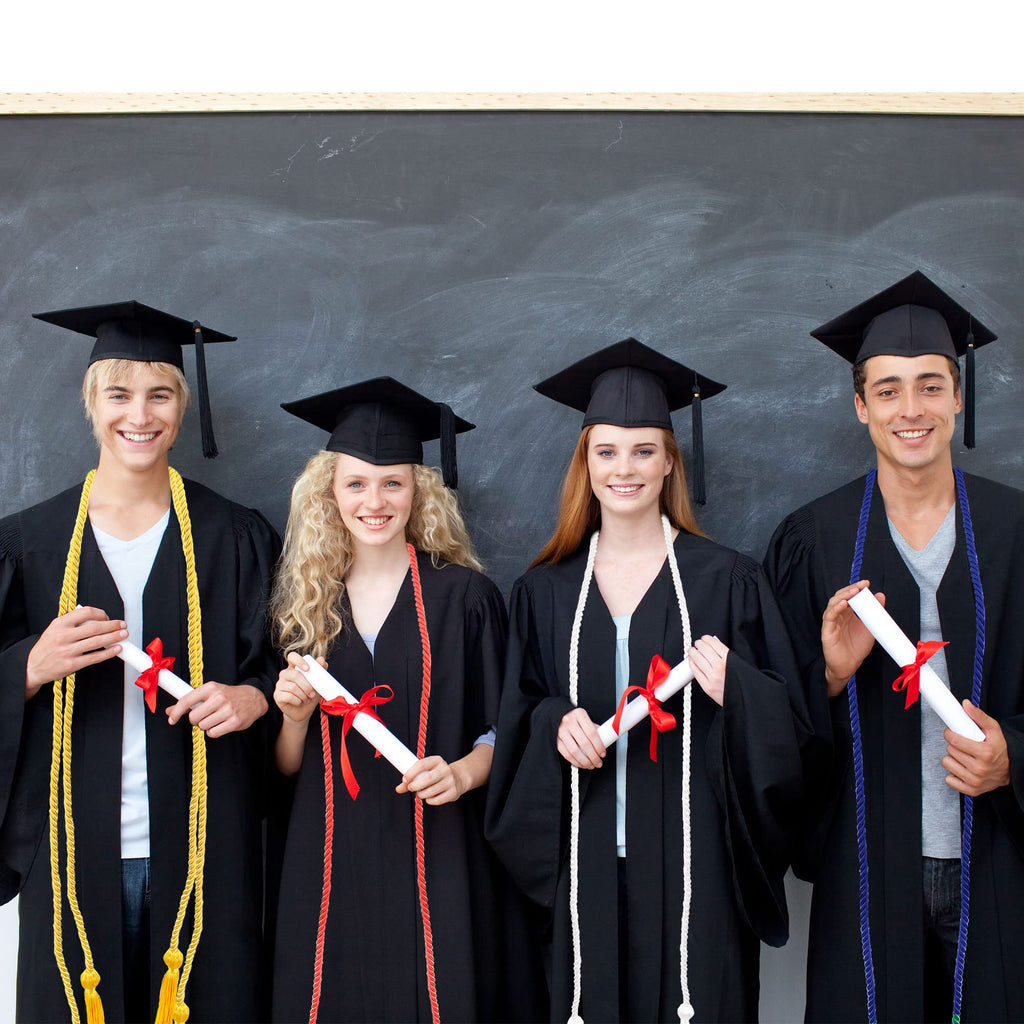 15 Pieces Graduation Honor Cord Braided Honor Cords with Tassels for Graduation Students (Black)