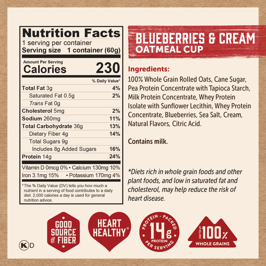 Kodiak Cakes Instant Protein Apple Cinnamon Oatmeal in a Cup, 2.12oz (Pack of 12)