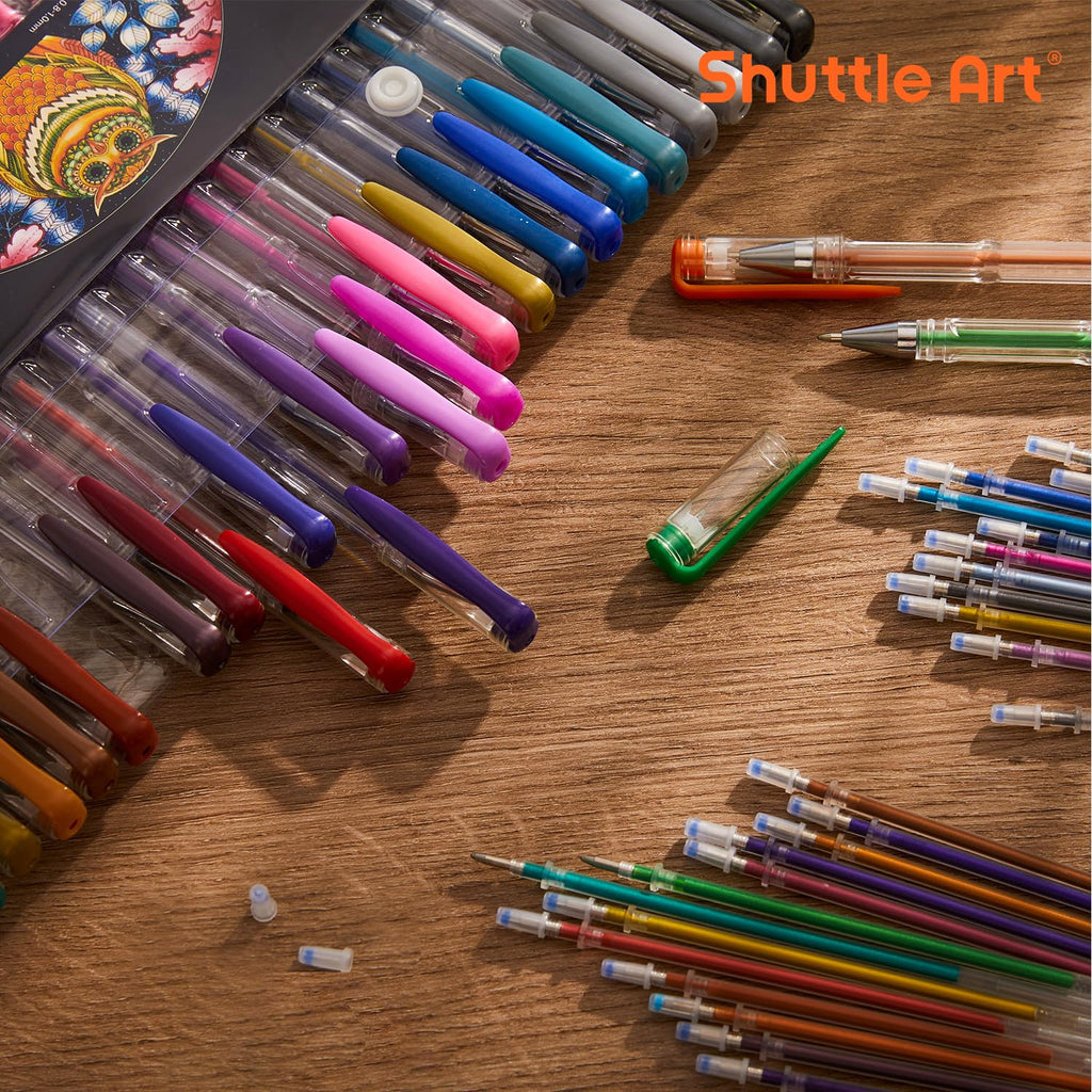 Shuttle Art Pastel Gel Pens, 24 Pastel Milky Colors Gel Pen for Black Paper, Adults Coloring Books Drawing Doodling Crafts Scrapbooking Journaling