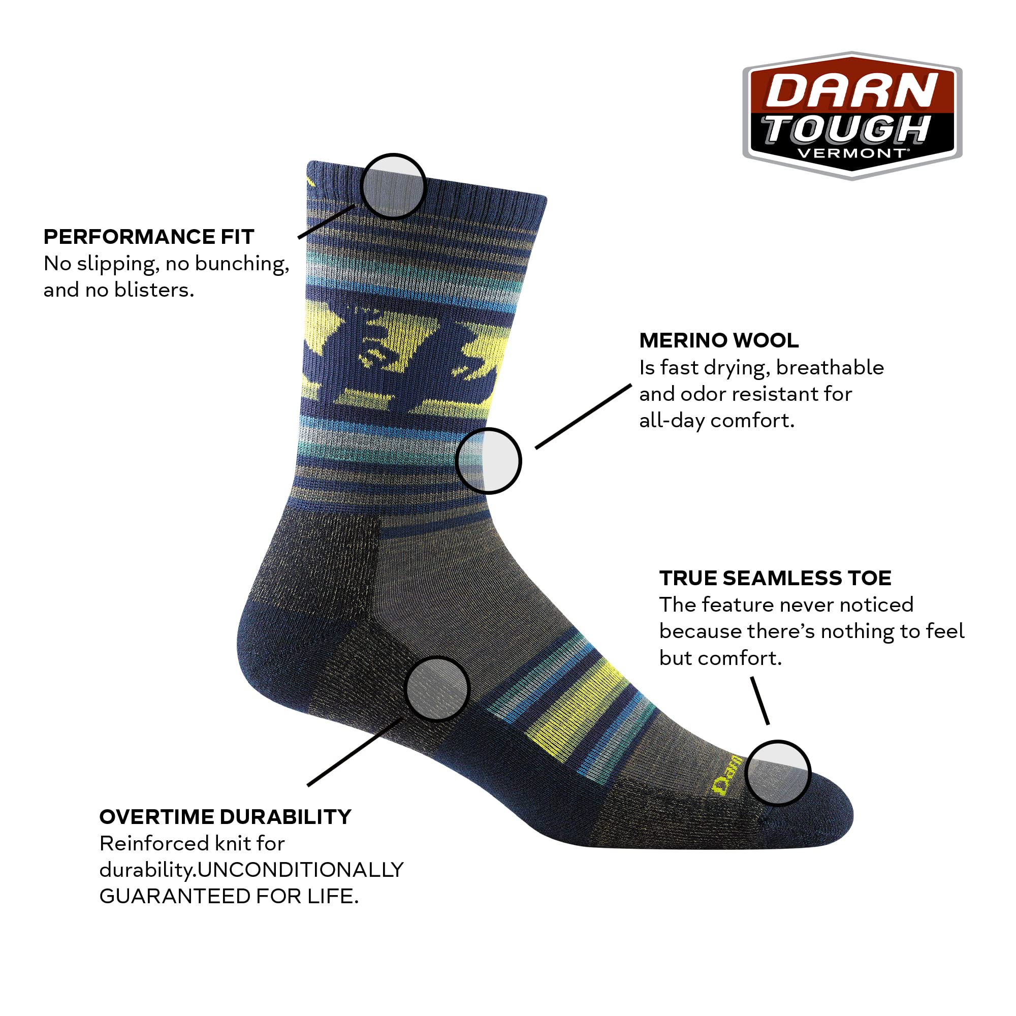 Darn Tough Vermont Men's Willoughby Micro Crew Lightweight with Cushion Sock (Style 5003)