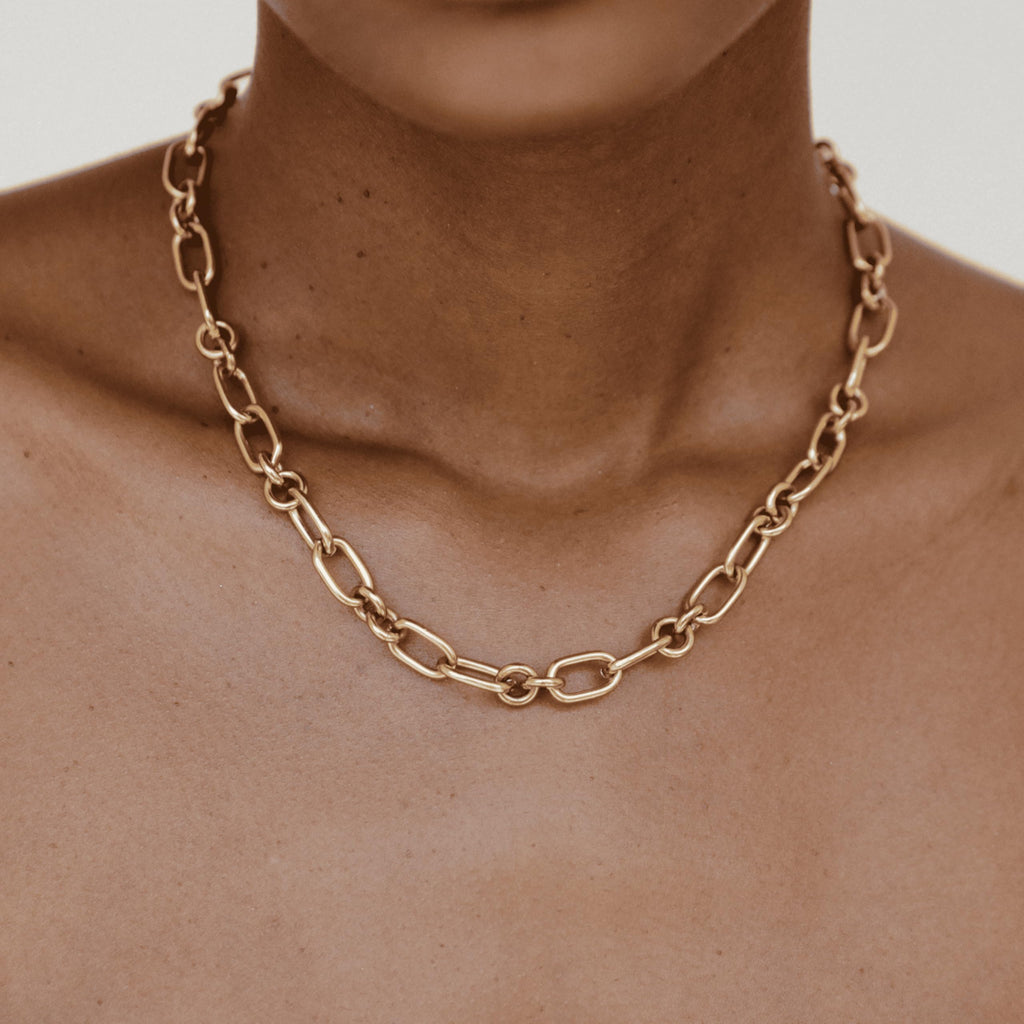 Hey Harper Gold Necklace For Women Trendy Necklace - 14K Golden PVD Coating Waterproof & Sweatproof Non Tarnish Jewelry Chain Necklaces
