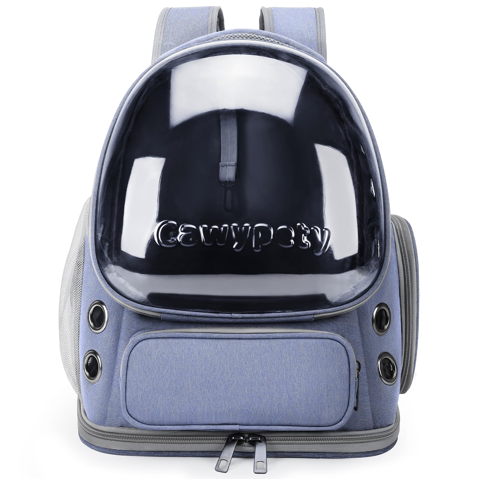 Cawypety Cat Backpack Carrier, Breathable Cat Carrier Large Space Bubble Pet Backpack for Kitty Small Dog up to 12lbs, Transparent & Foldable Pet Carrier for Travel Hiking (Black