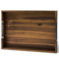 TIDITA 20 x 14 Inch Large Ottoman Tray for Living Room – Large Wooden Tray for Ottoman , Decorative Serving Tray with Handles, for Coffee Table, Kitchen Counter & Home Decor
