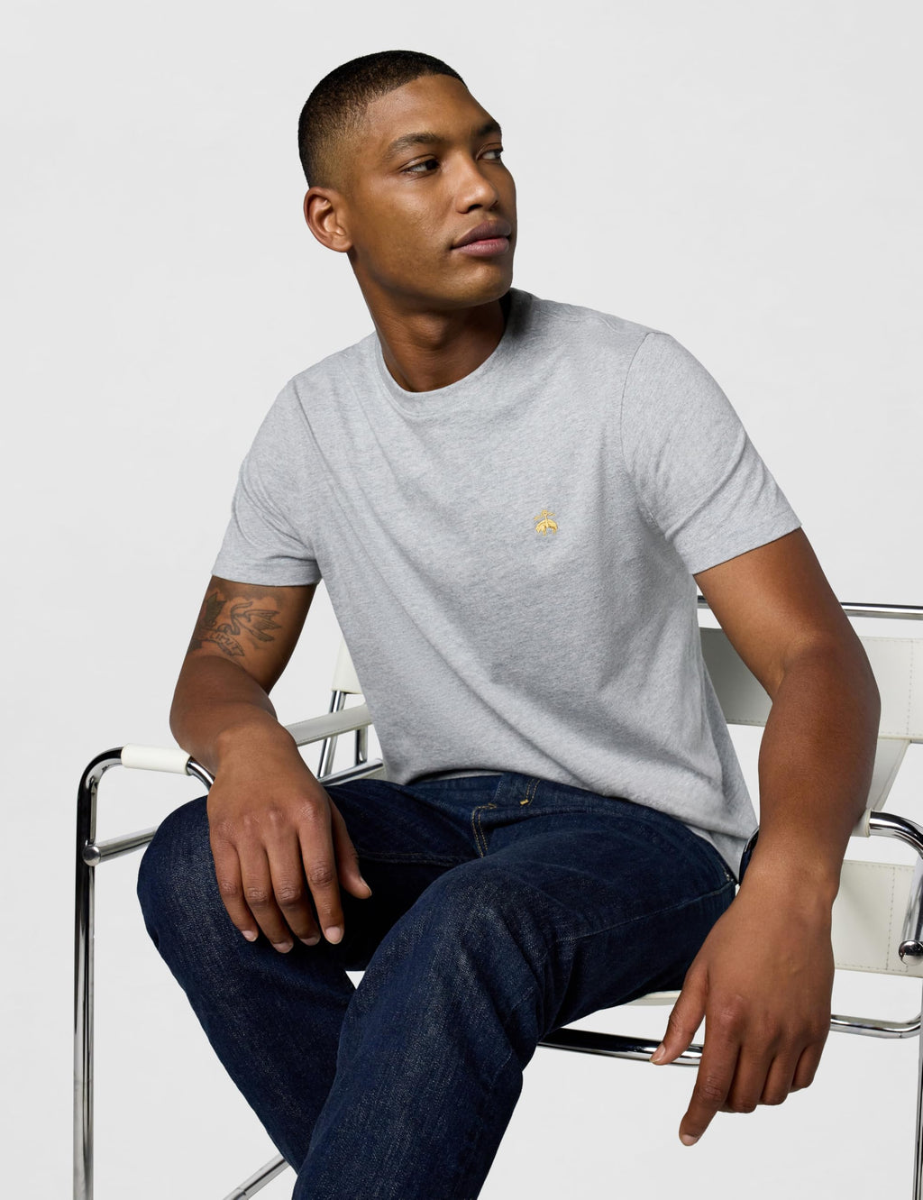 Brooks Brothers Men's Short Sleeve Cotton Crewneck Logo T-Shirt