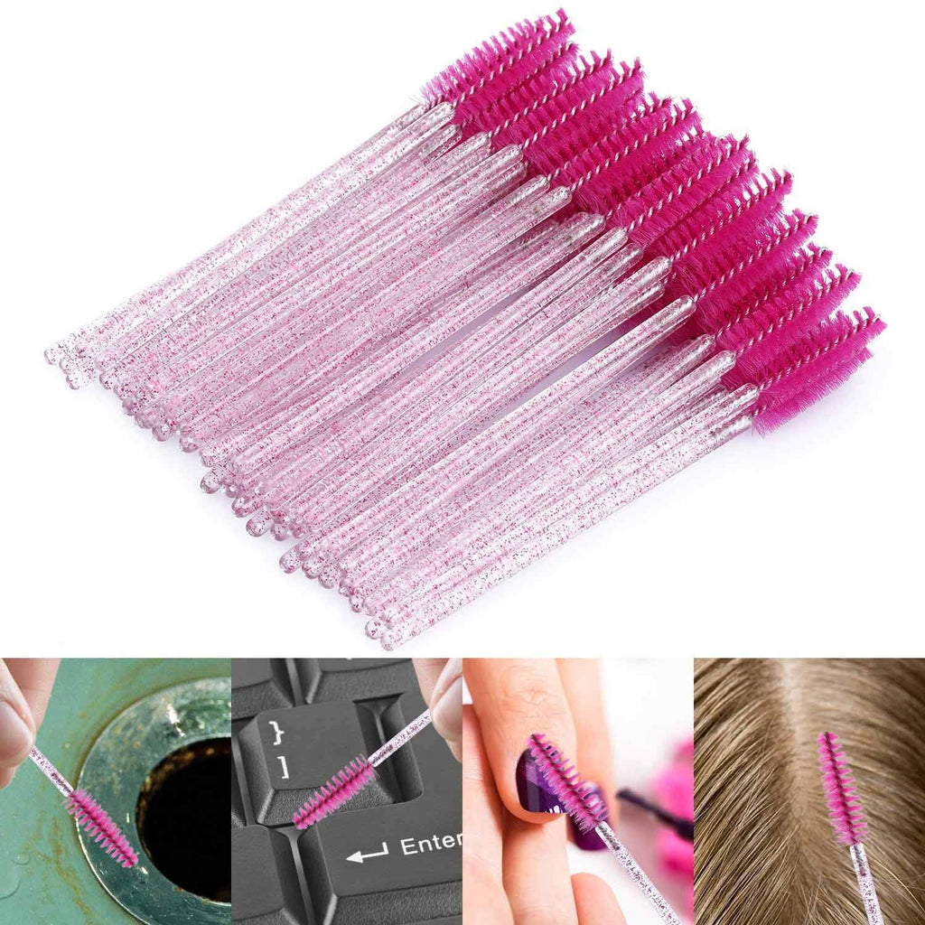 Tbestmax 500 Disposable Mascara Wands Eyelash Brush Spoolies for Eyebrow Eye Lash Extension, Makeup Brushes Applicators Kits - 5 Colors