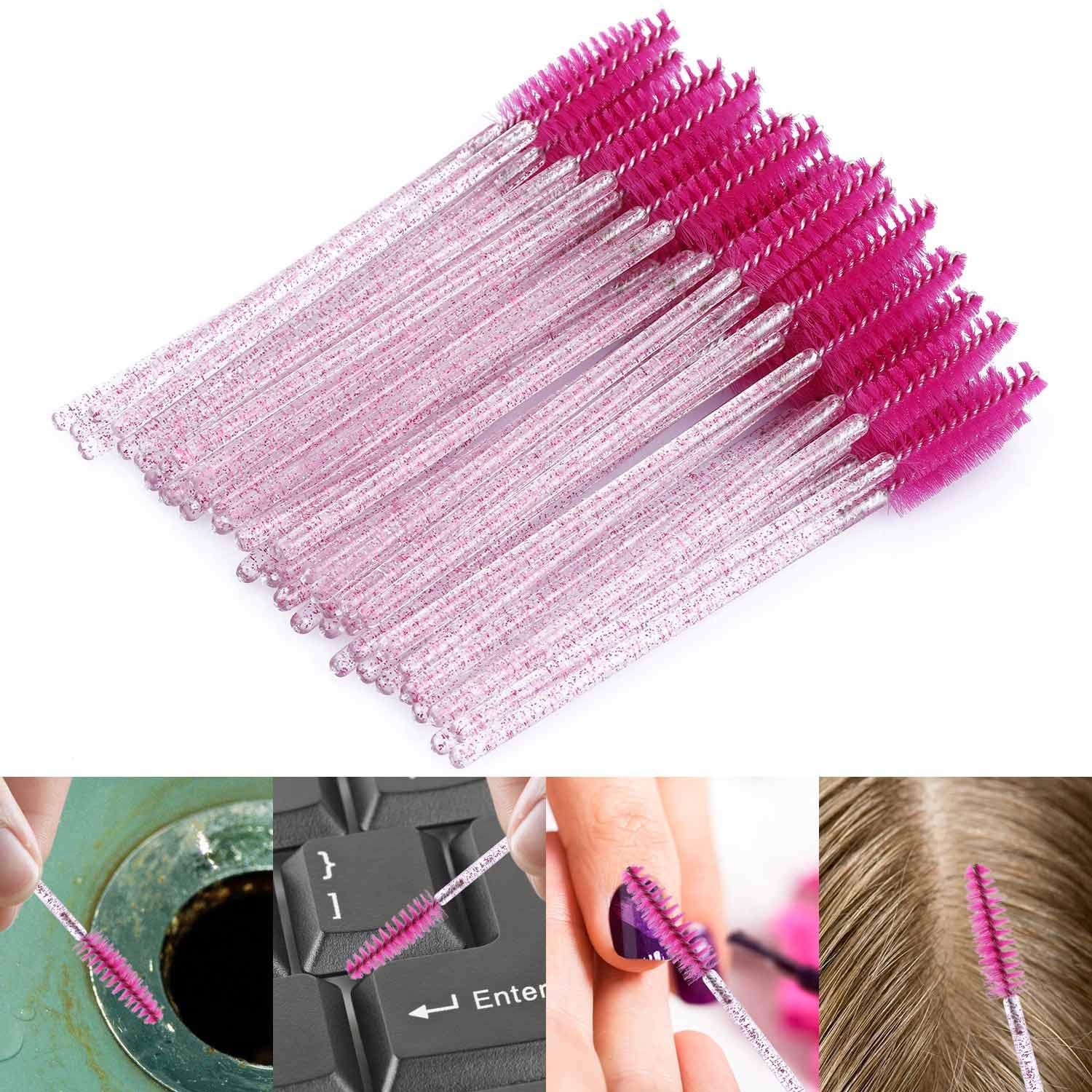 Tbestmax 500 Disposable Mascara Wands Eyelash Brush Spoolies for Eyebrow Eye Lash Extension, Makeup Brushes Applicators Kits - 5 Colors