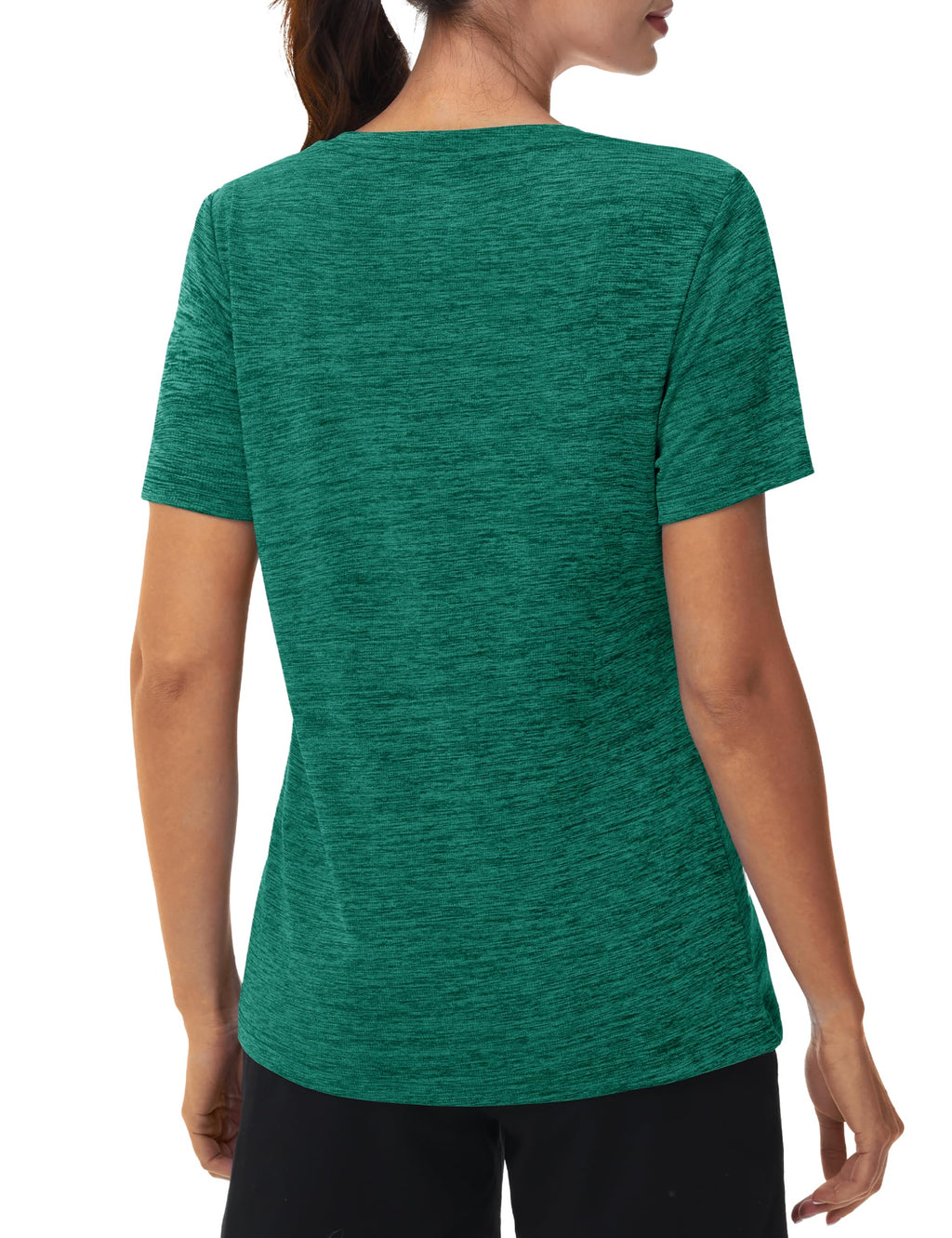 MAGCOMSEN Workout Tops for Women UPF 50+ Quick Dry Short Sleeve Sun Protection V-Neck Shirts Lightweight Hiking T Shirts