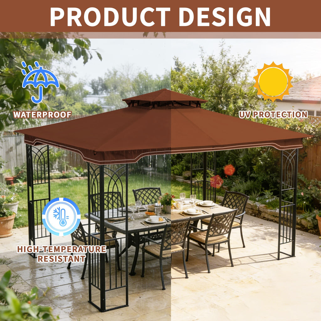 SCOCANOPY Replacement Gazebo Canopy Compatible with 10 x 12 Regency II Patio Gazebo Model L-GZ798PST,A101004104,A101004105,(Forest Green)