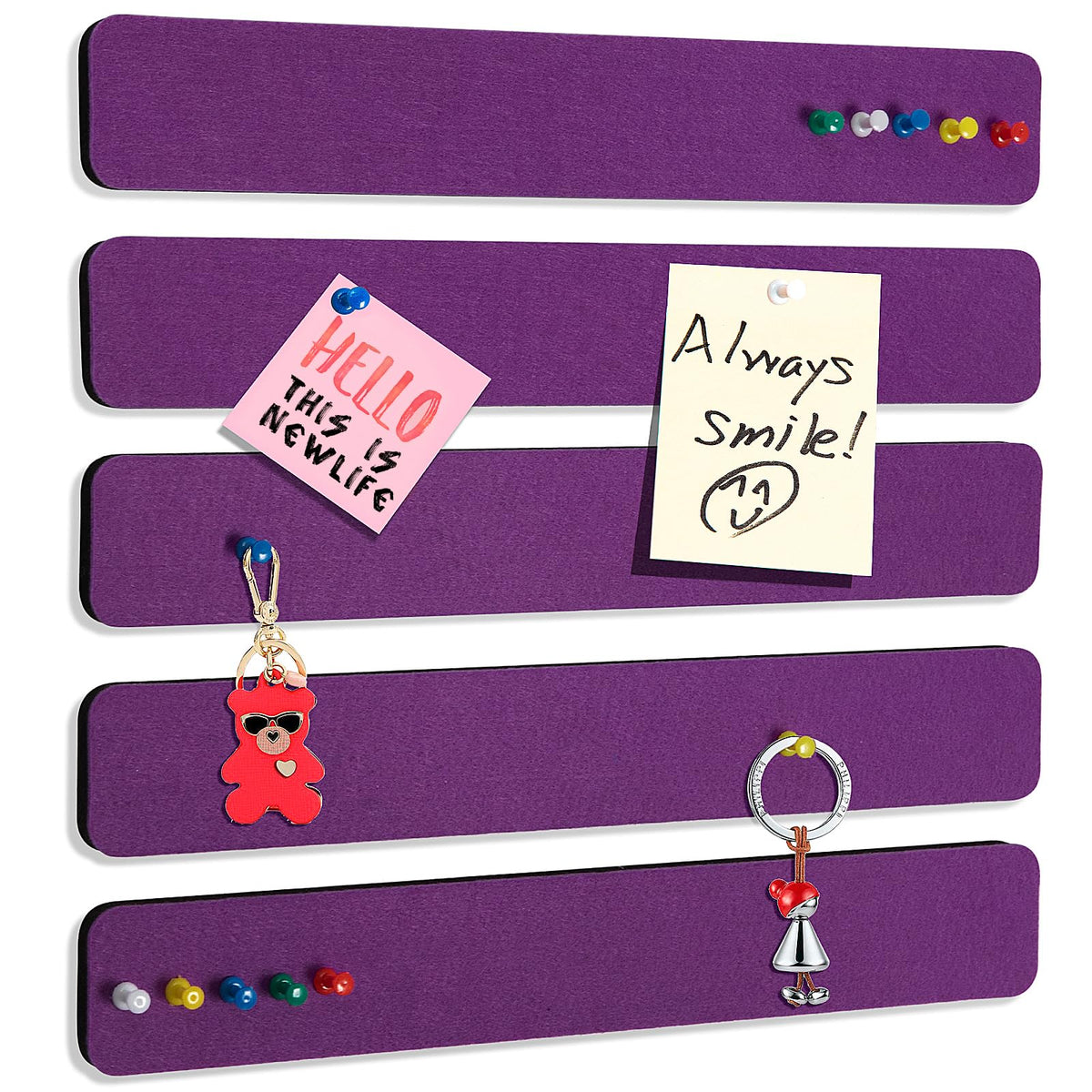 Felt Bulletin Board, 15.7''X 11.8'' corkboard Pin Board for Bedrooms Offices Home Wall Decoration, Self Adhesive Cork Board with 35 Push Pins for Paste Notes, Photos, Schedules (2 Pack)