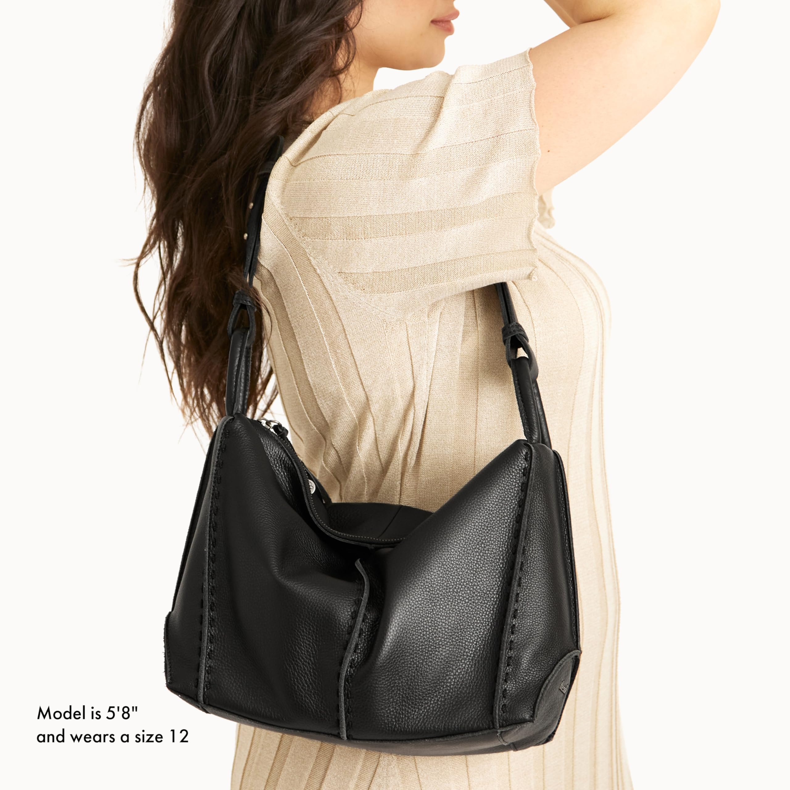 The Sak Los Feliz Hobo Purse - Premium Large Leather Women's Handbag for Everyday & Travel - Durable Purse With Zipper Pocket