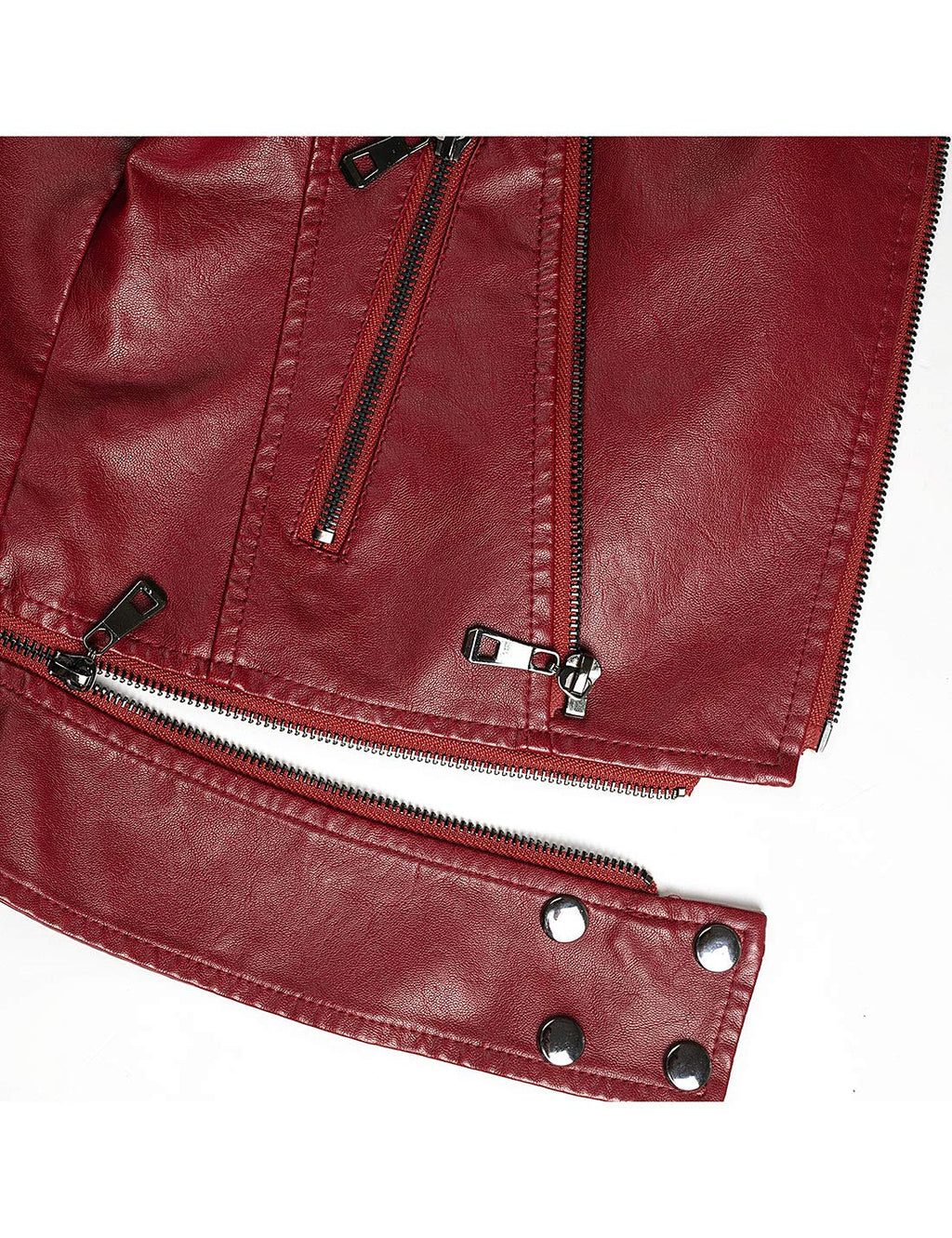 Tanming Women's Faux Leather Moto Biker Short Coat Jacket