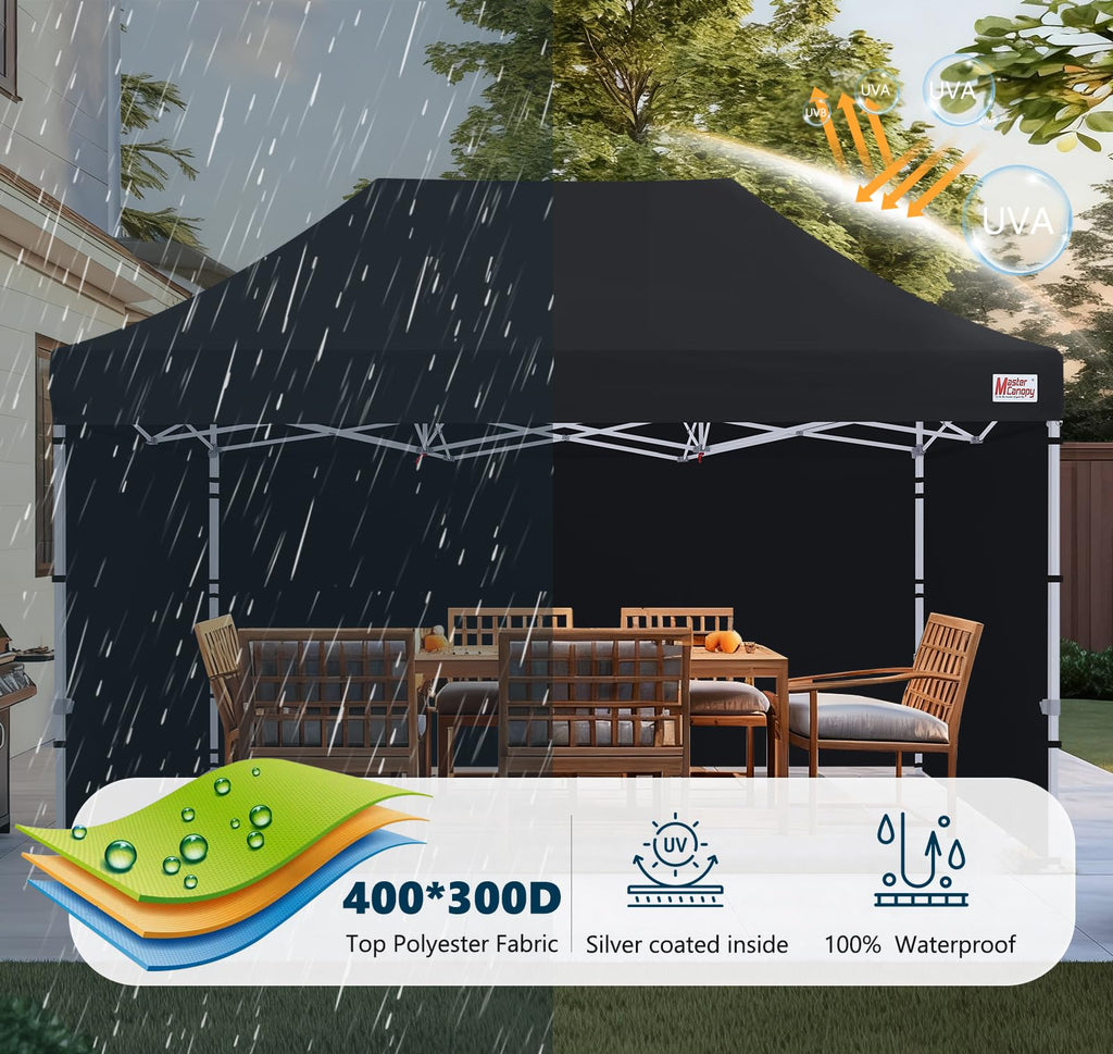 MASTERCANOPY 10x10 Premium Heavy Duty Pop Up Commercial Instant Canopy with Sidewalls(10x10 Blue)