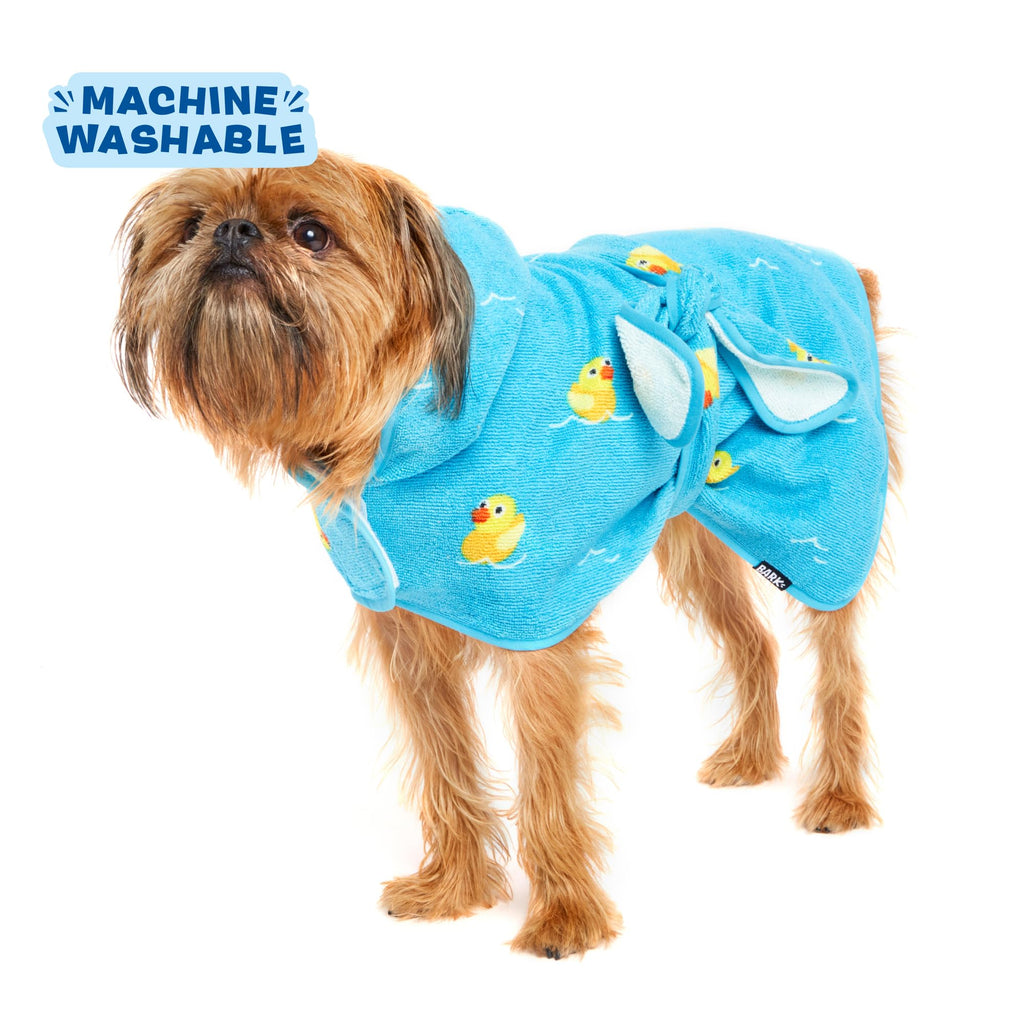 Barkbox Dog Bathrobe Fast Drying with Hook and Loop Closure & Wrap Tie Snuggle, Cute Dogs Clothes, Easy to Clean, Machine Washable, Dog Coats and Tumble Dry Low - Bunny, Medium