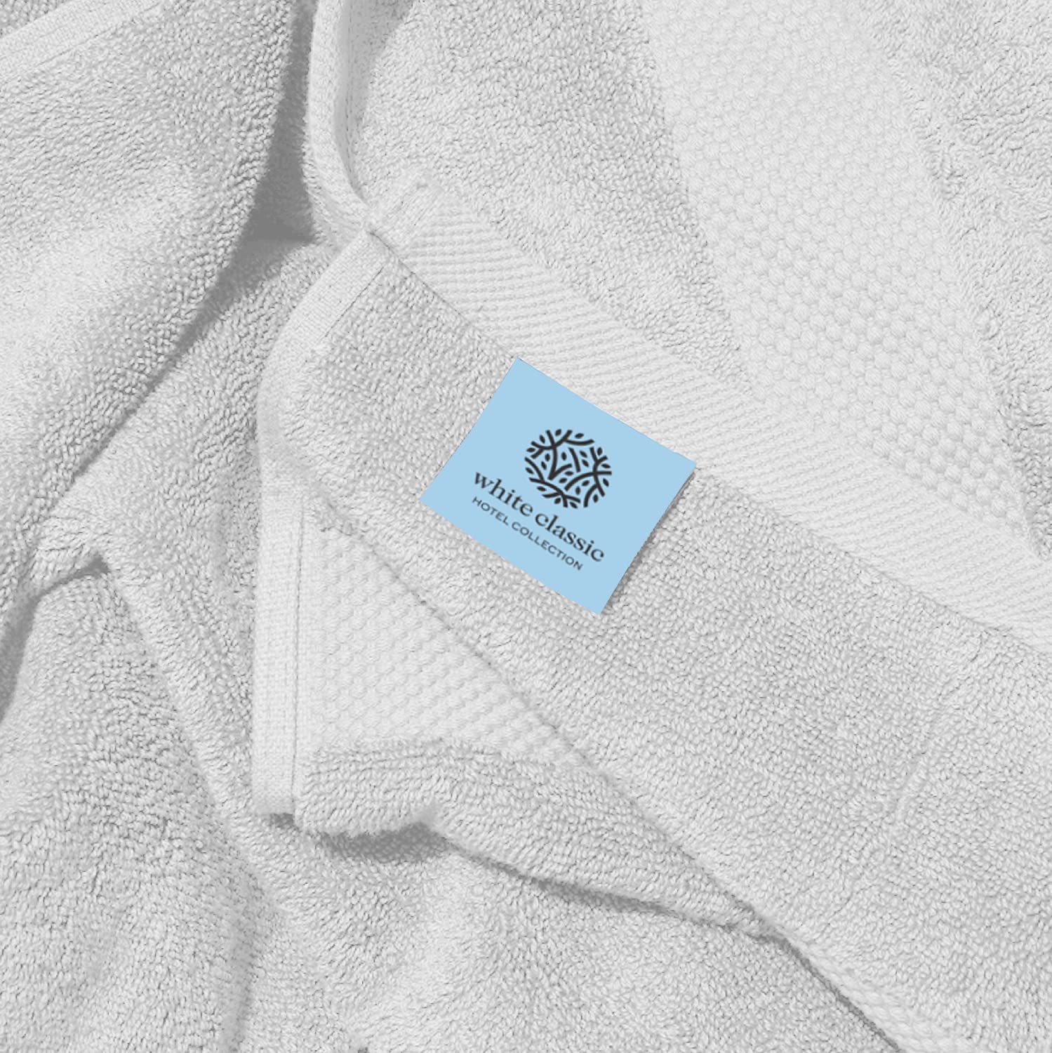 White Classic Luxury Bath Towels Set of 4 Large - 700 GSM Turkish Cotton Ultra Soft Bath Towels 27x54 | Highly Absorbent and Quick Dry | Hotel Towels for Bathroom Luxury, Plush Shower Towels, White