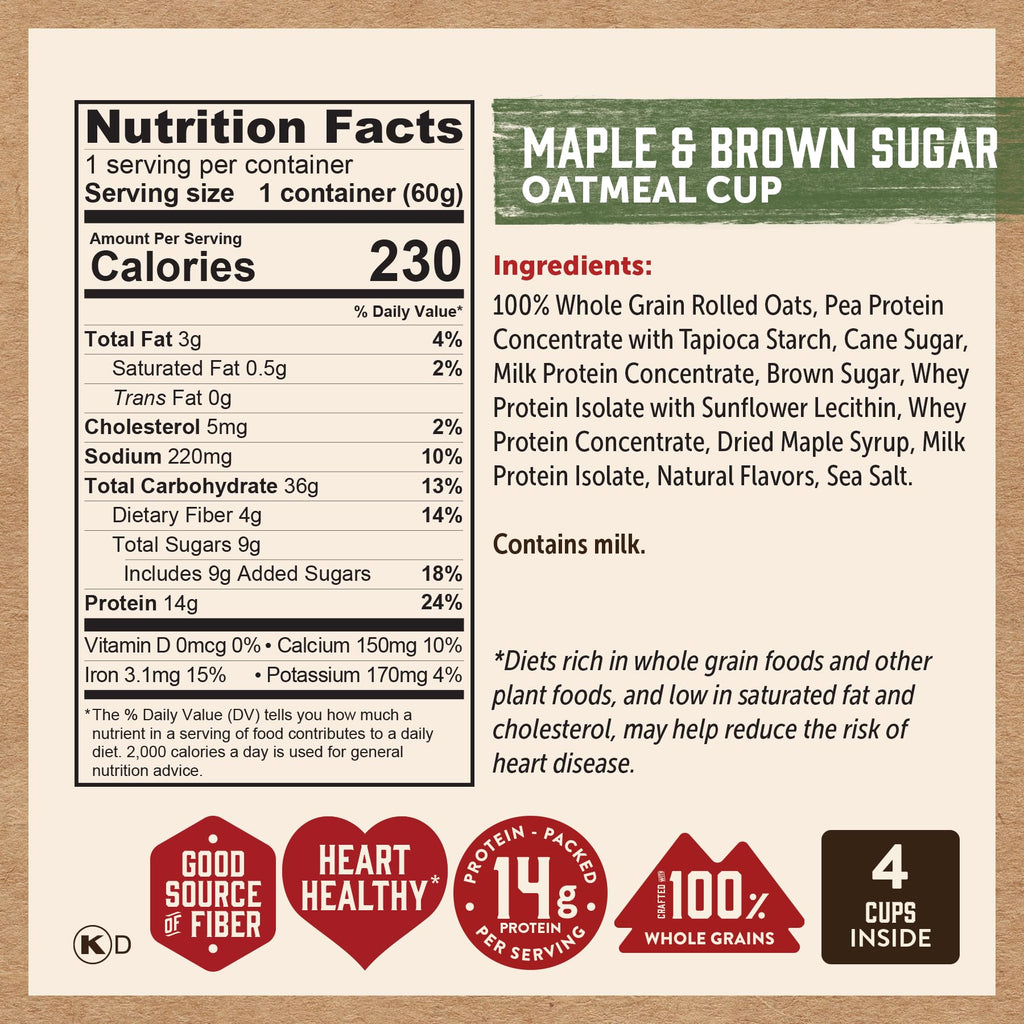 Kodiak Cakes Instant Protein Apple Cinnamon Oatmeal in a Cup, 2.12oz (Pack of 12)