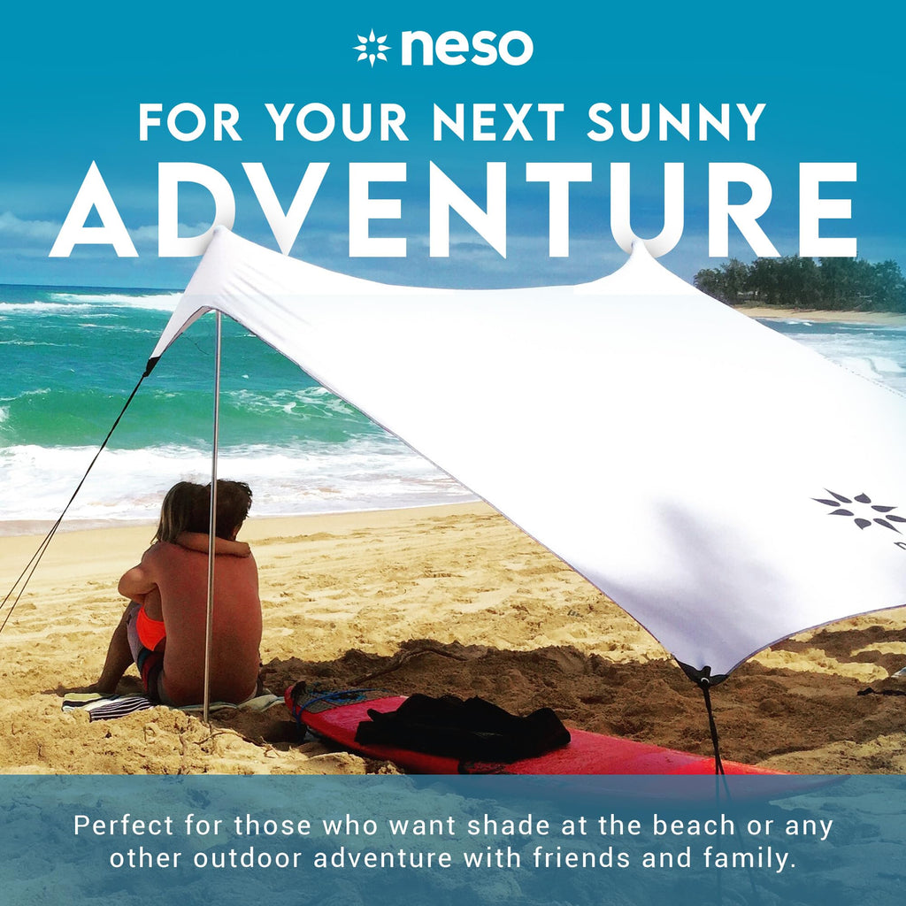 Neso Gigante Portable Beach Tent Sun Shelter - Lightweight Beach Shade Canopy - Easy Setup for Family Outings - Patented Reinforced Corners - UPF 50+ - 8ft Tall, 11 x 11ft - Save The Whales