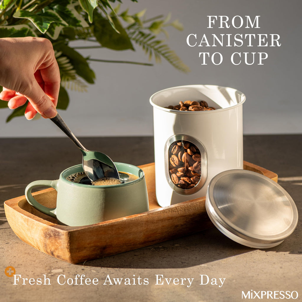Mixpresso 3-Piece Aqua Blue Canisters Sets For The Kitchen, Airtight Canister Set With See Through Window, Storage Jars for Coffee Container, Tea Organizer & Sugar Canister, Kitchen Canisters