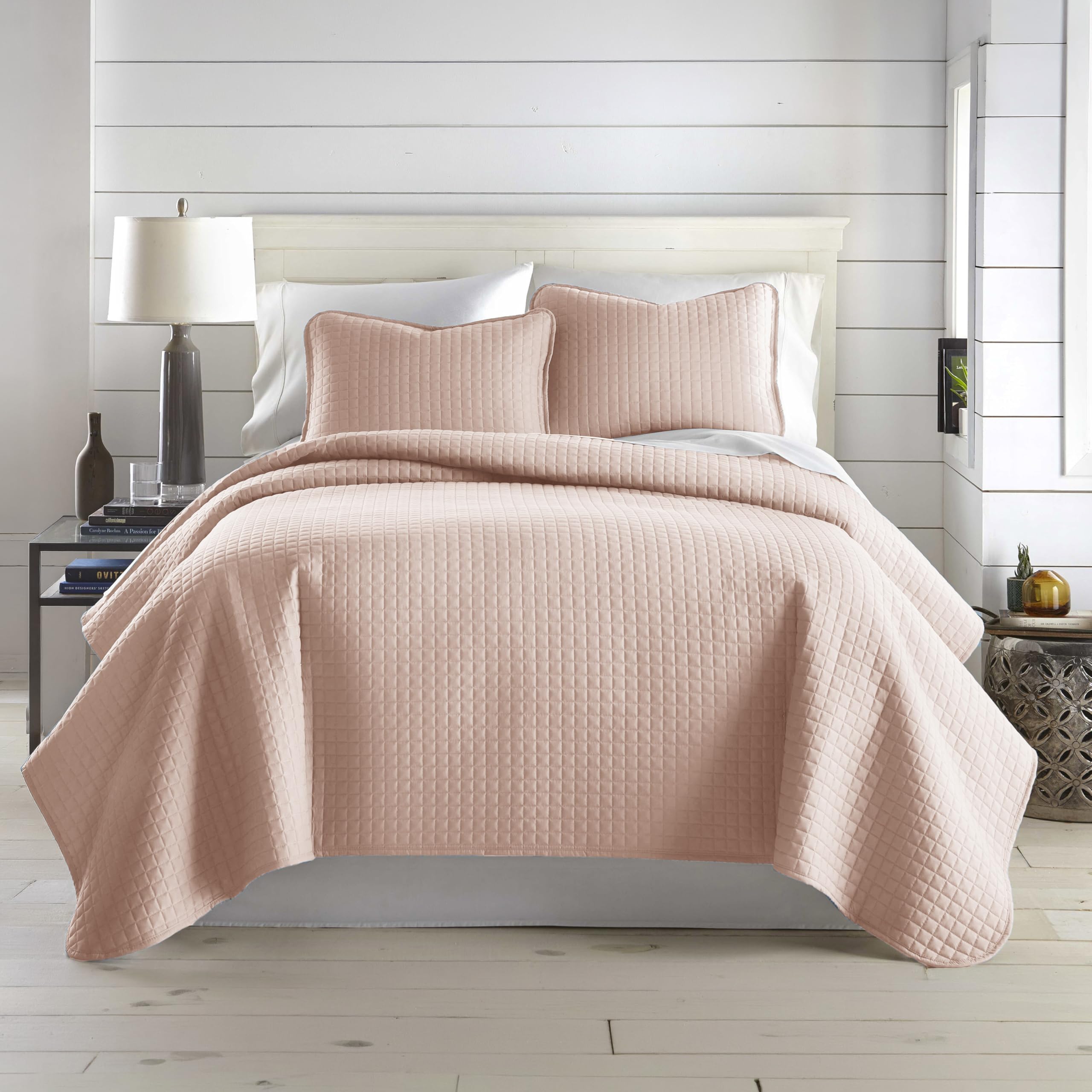 Southshore Fine Living, Inc. XL Twin Quilt Set, Microfiber Quilted Bedspread, White Bedding Twin Coverlet w/Pillow Sham, Pet Hair Resistant Bedding Coverlet Set, Quilted Coverlet, Bright White Quilt