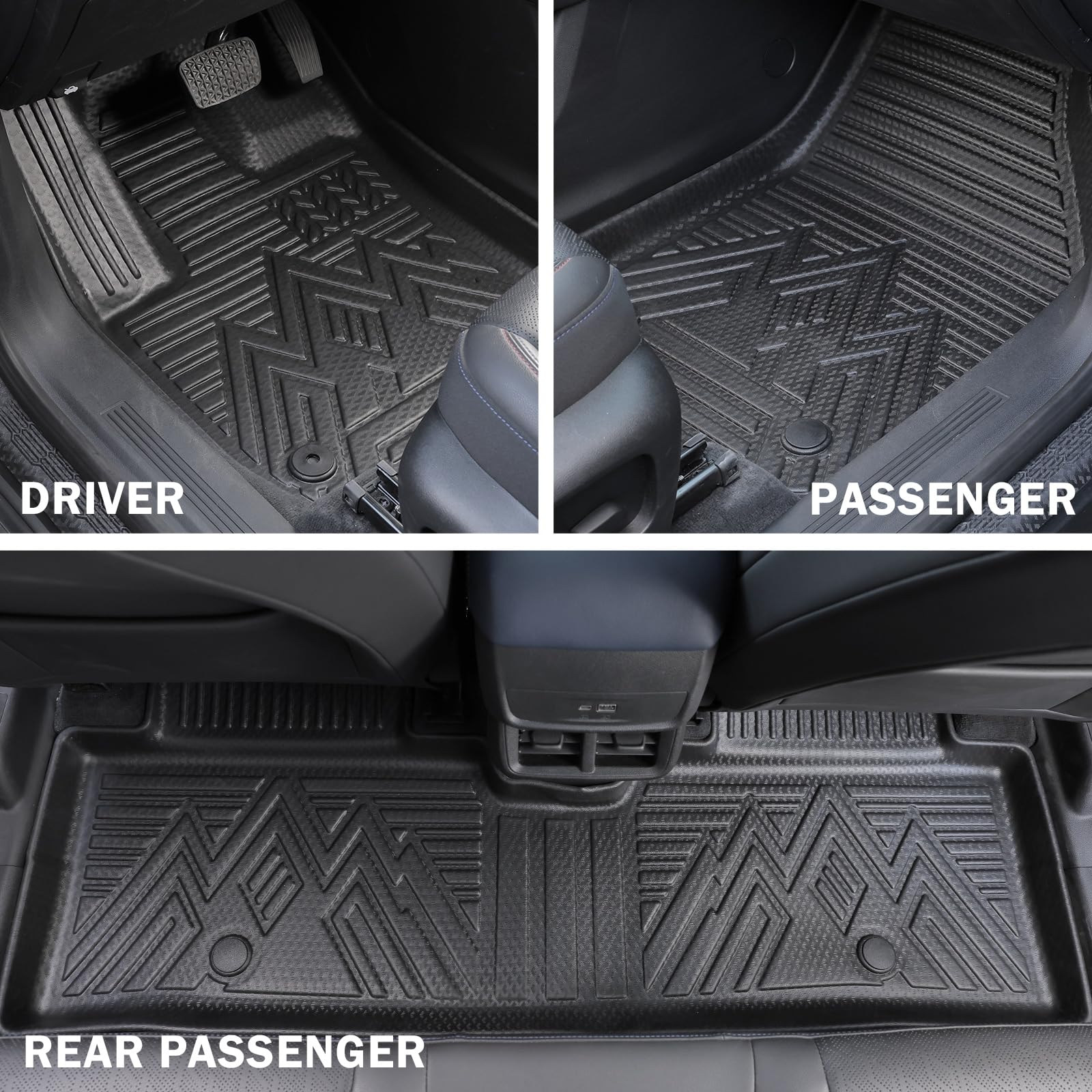 KUST Floor Mats for Tesla Model S Accessories 2012-2024 2025 (Not for Plaid/Long Range) Custom Fit Floor Liners A ll Weather Protection 1st & 2nd Row High Edge Non-Slip