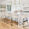 LUE BONA 26 Inch Counter Height Bar Stools Set of 2, Faux Leather Upholstered Barstools, Barstool with Back, Comfortable Bar Chairs, Modern Counter Stools for Kitchen Counter Island
