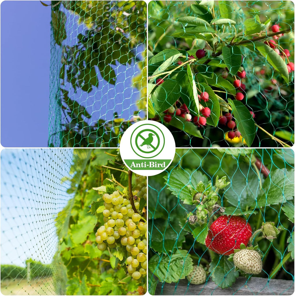 Bird Netting for Garden 13x33ft - Sukh Garden Netting Mesh for Garden Protection Bird Fence Plant Netting Chicken Coop Deer Squirrels Poultry Protect Fruit Trees Vegetable