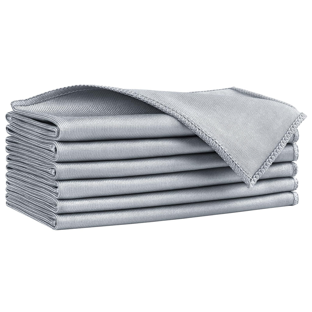 HOMEXCEL Microfiber Glass Cleaning Cloths 6 PK, Lint Free Streak Free, Reusable Microfiber Magic Cleaning Cloth for Cleaning Windows, Glasses, Mirrors, Screens, Stainless Steel, and More, Blue-14”×16”