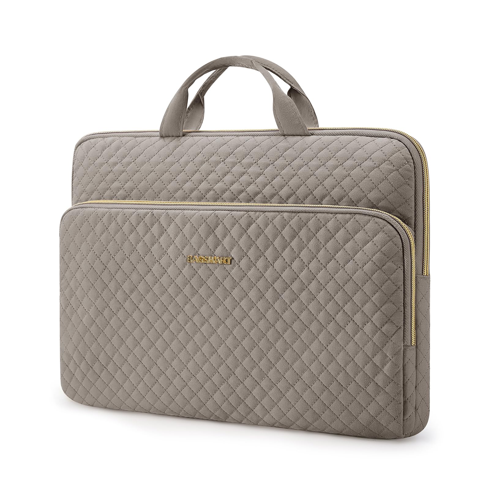 BAGSMART Laptop Case Compatible with 13-13.3 inch Notebook,Compatible with MacBook Pro 14 Inch,MacBook Air,Protective Carrying Bag with Pocket,Handles, Beige