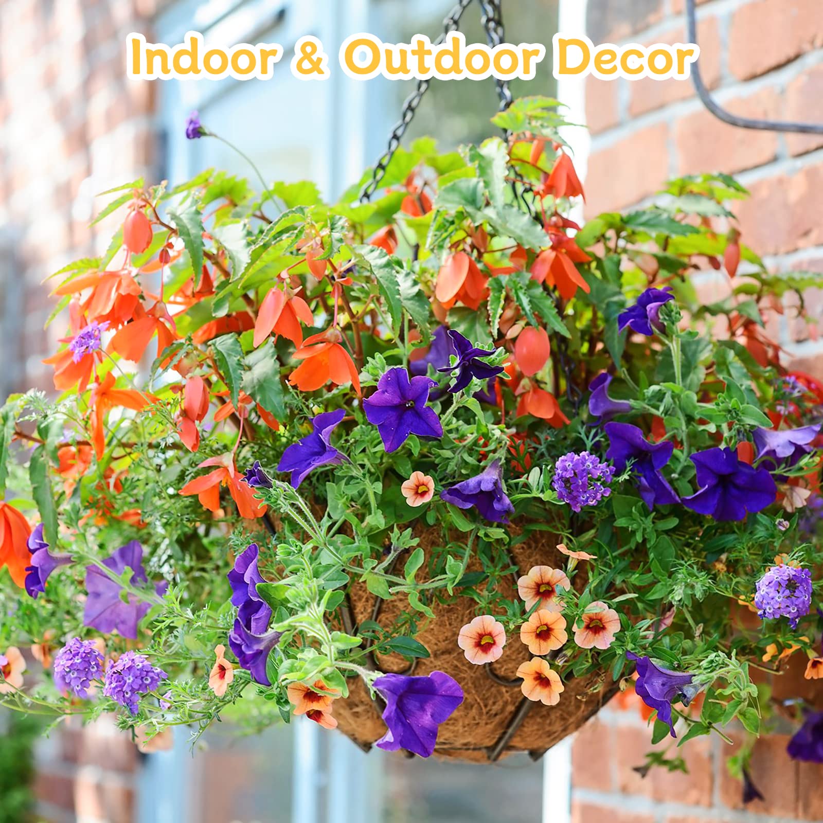 Riare 2 Pack 12 Inch Round Coco Liners Replacement, 100% Natural Coconut Coir Liners for Hanging Baskets, Garden Flower Vegetables Planter Pot, Window Box, Fence, Decks