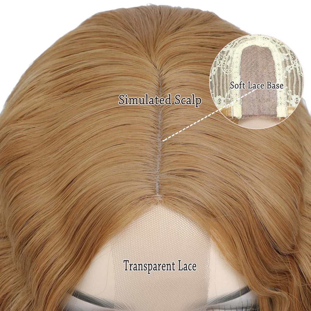 INSTASTYLE 30 Inch Synthetic Curly Wigs for Women Long Black Hair Wig Lace Front 4" Simulated Scalp Natural Loose Deep Wave Crimps Curls Wig As Hair Replacement Wigs 1B