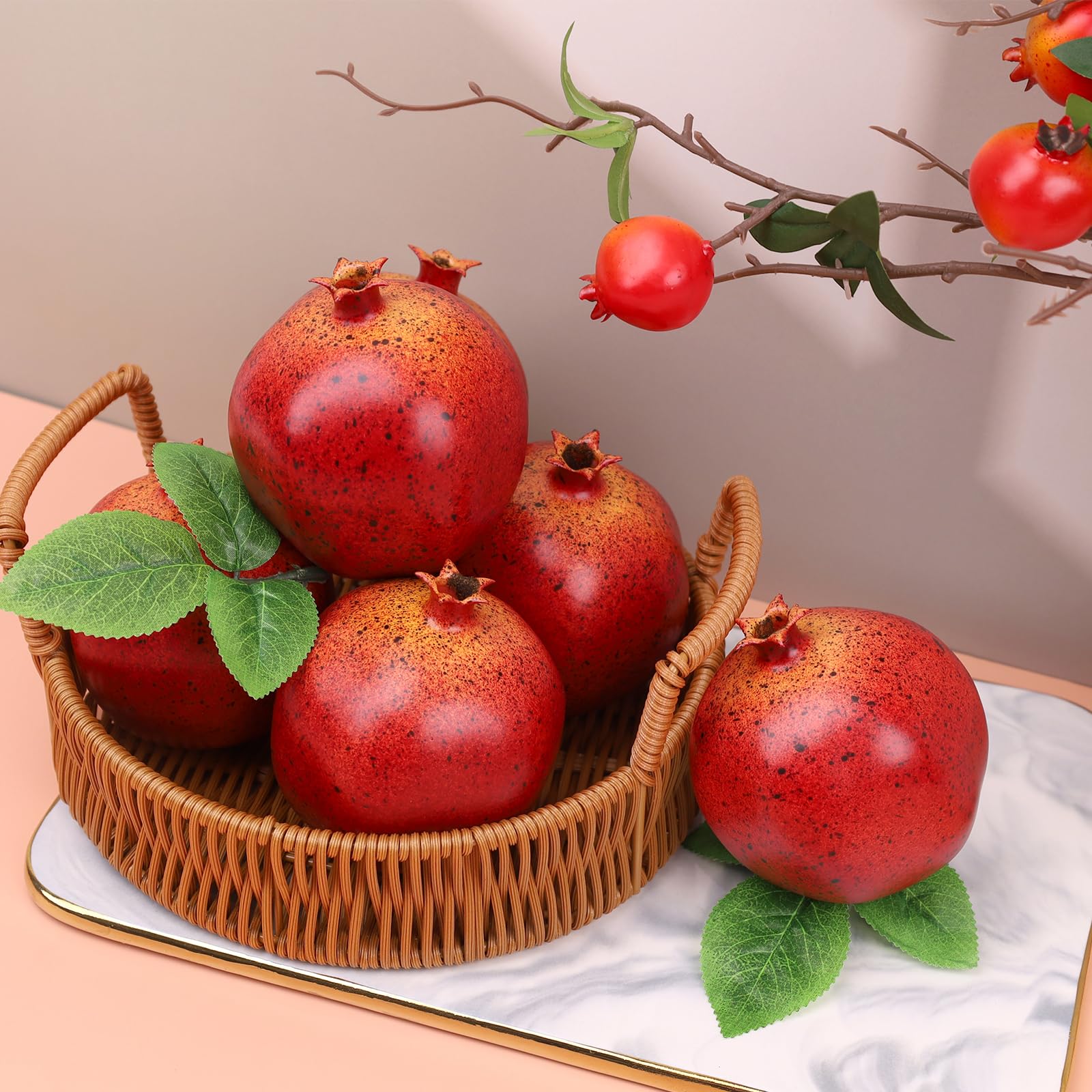6 Pcs Faux Brown Pears - Realistic Fake Pear Artificial Fruit Decorations for Table Centerpiece, Decorative Artificial Pear for Home Kitchen Decor