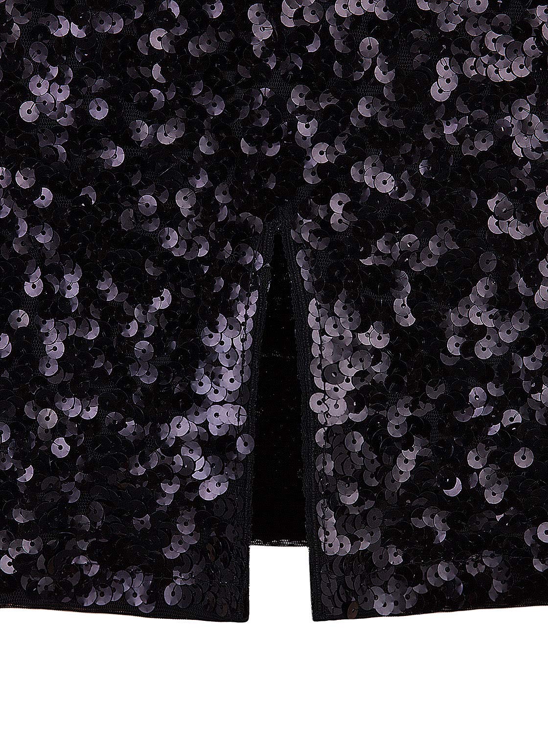 Vijiv Women's Sequin Skirt Midi High Waist Elegant Stretchy Sparkle Side Slit Pencil Skirt Party Cocktail