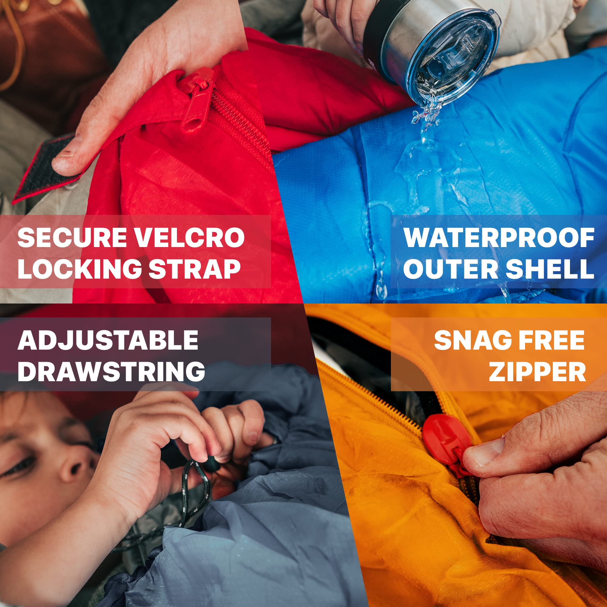 MalloMe Sleeping Bags for Adults Cold Weather & Warm - Backpacking Camping Sleeping Bag for Kids, Girls, Boys - Lightweight Camping Essentials Gear Accessories Hiking Sleep Must Haves Single & Double