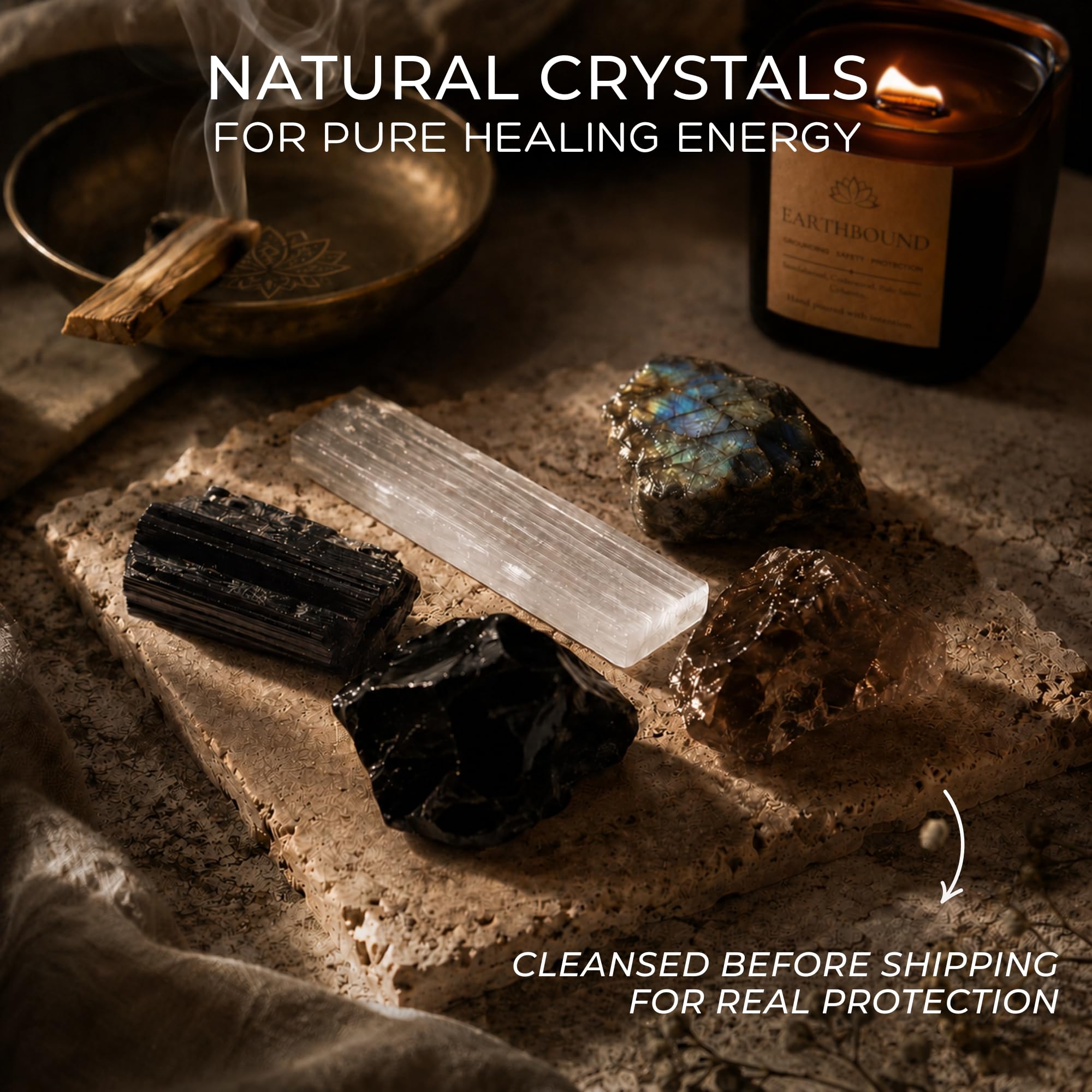 Anima Premium 7 Chakra Healing Crystals Set for Energy Alignment - Large Raw Amethyst, Rose Quartz, Citrine, Lapis Lazuli, Clear Quartz, Tigers Eye & Red Jasper - Wooden Gift Box & Guidebook Included